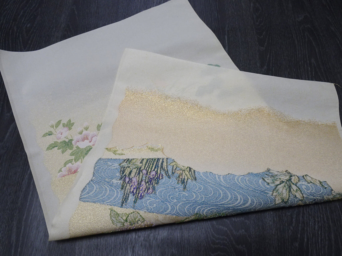Japanese vintage Rare Silk sample fabric Juko Ori  9651