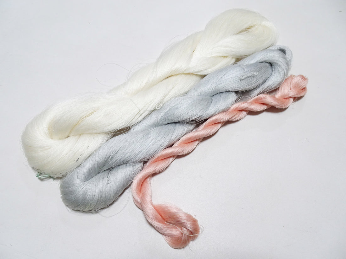 Japanese Vintage Kizome-Dyed Silk Thread 3sets 19004