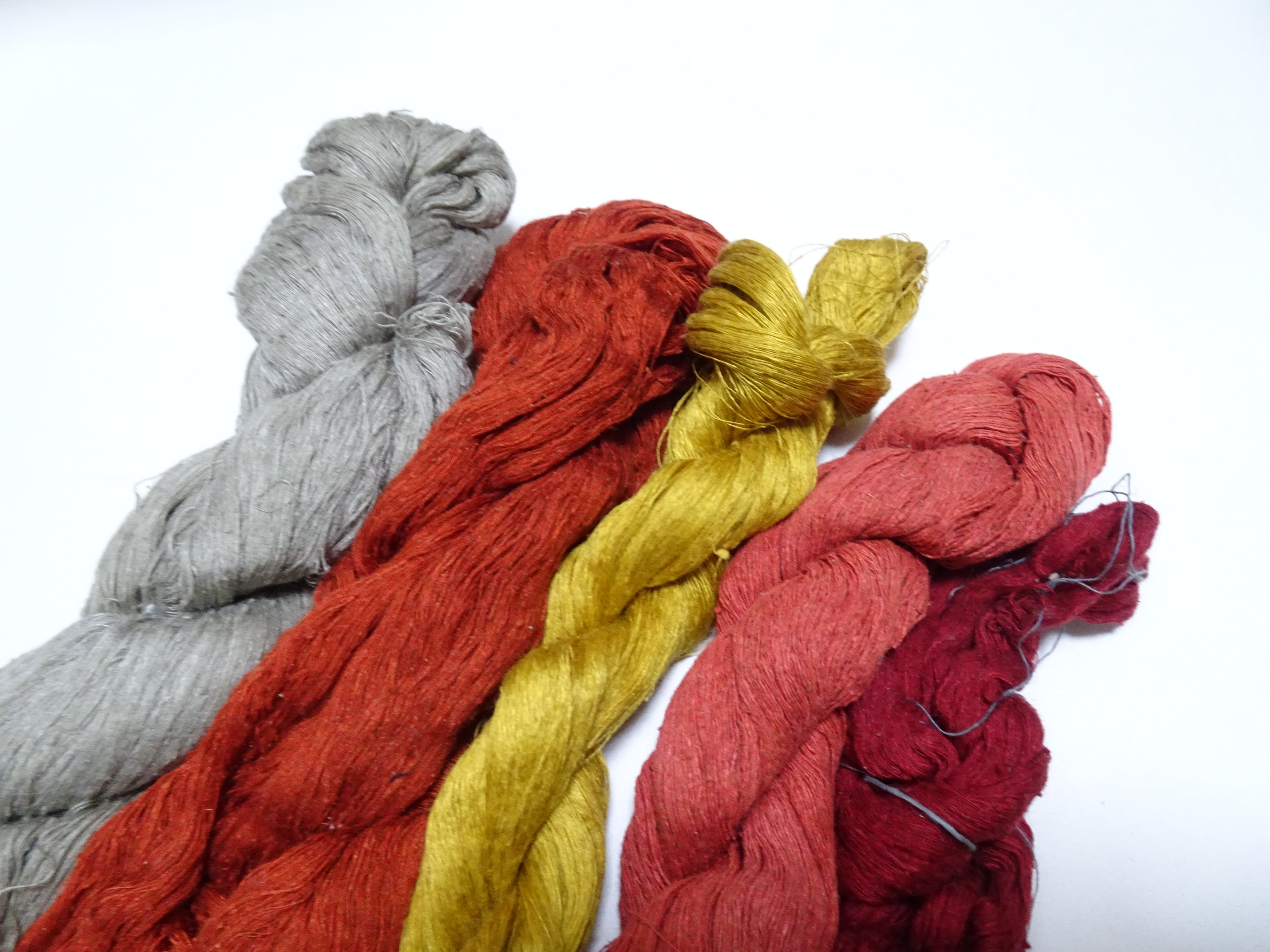 Japanese vintage Tsumugi silk thread 5sets embroidery & Woven 8632