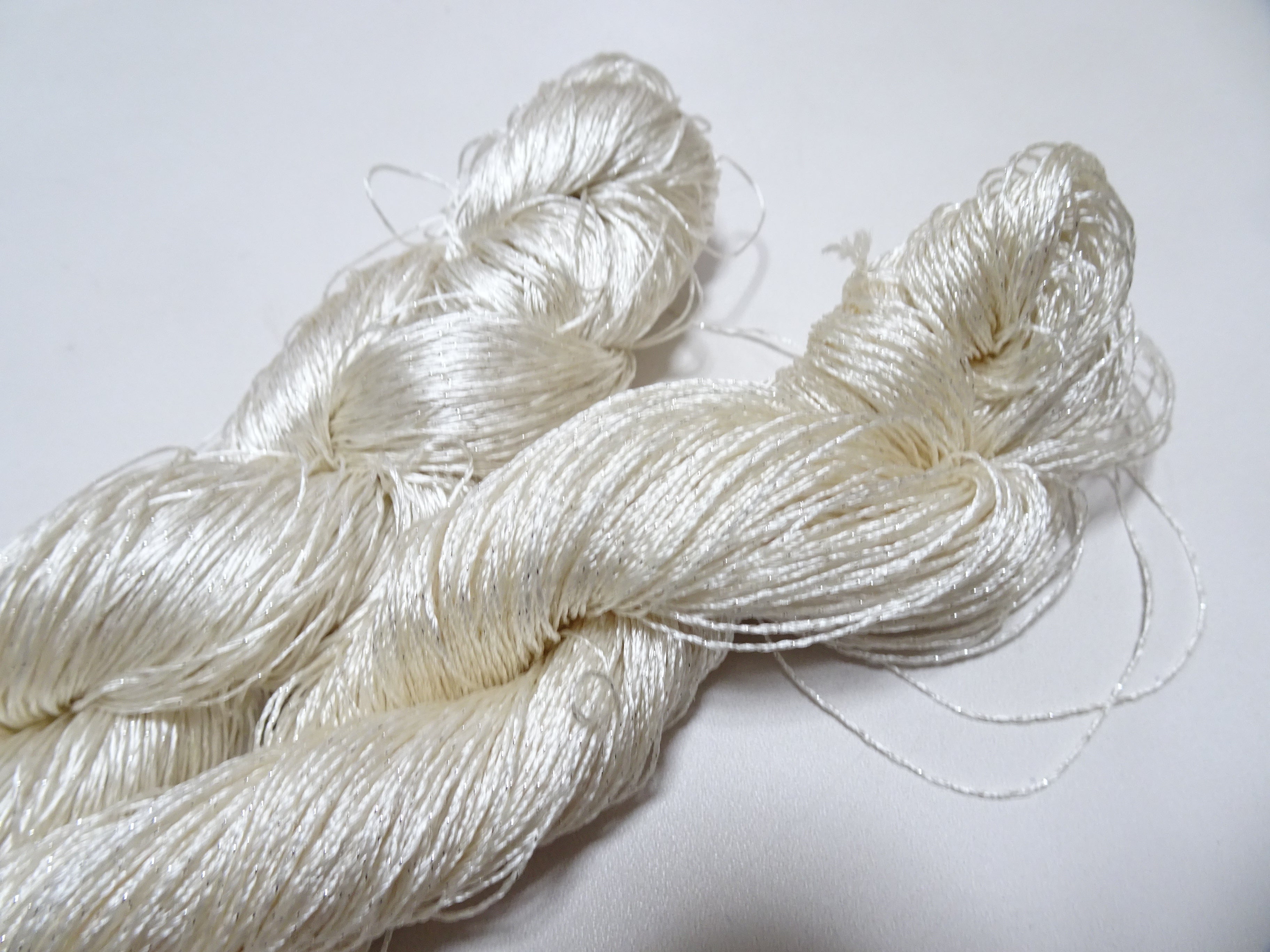 Japanese Vintage High Class Rare Silk Thread 2sets Mixture of Silver embroidery 15980