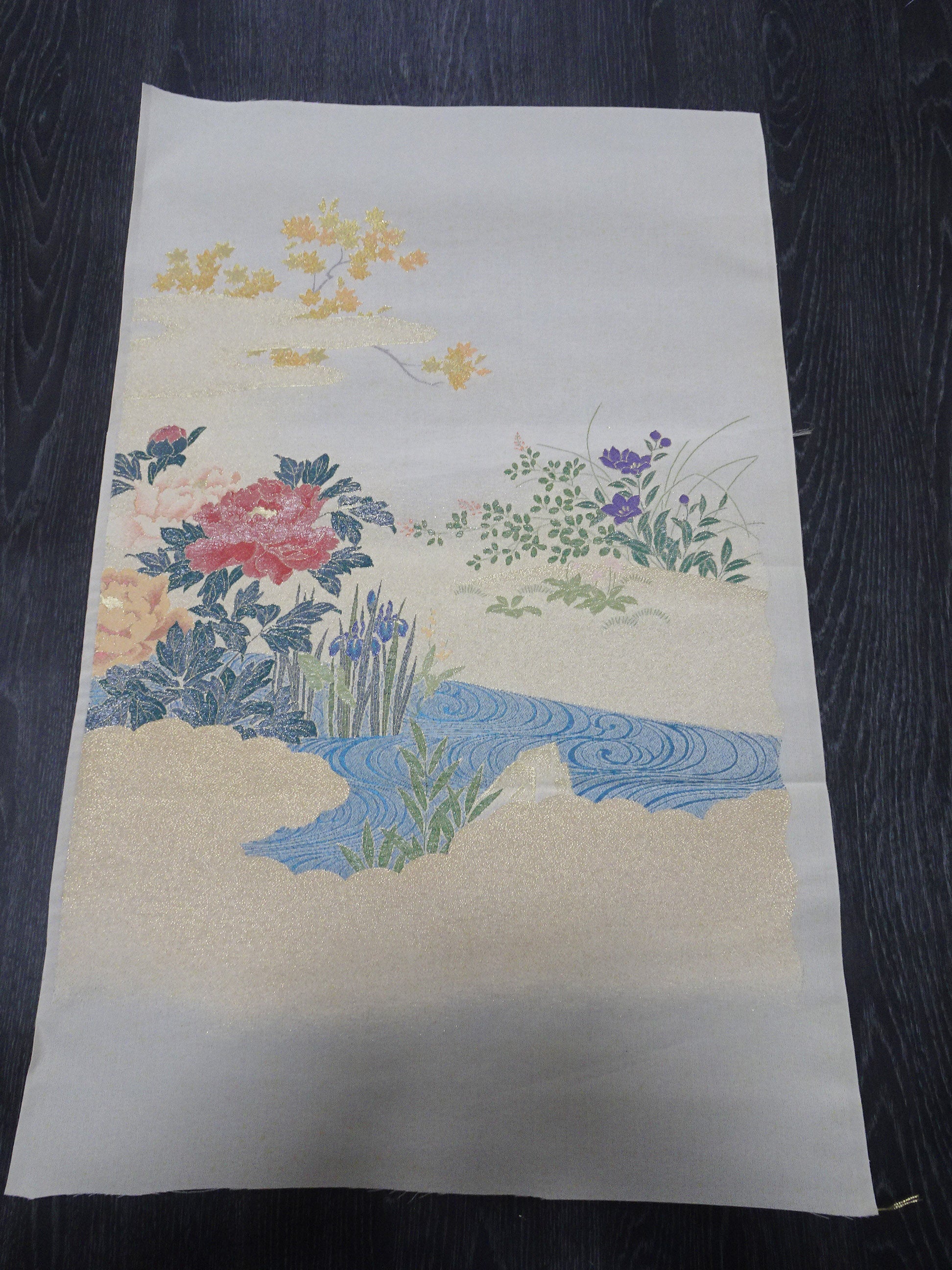 Japanese vintage Rare Silk sample fabric Juko Ori  9652