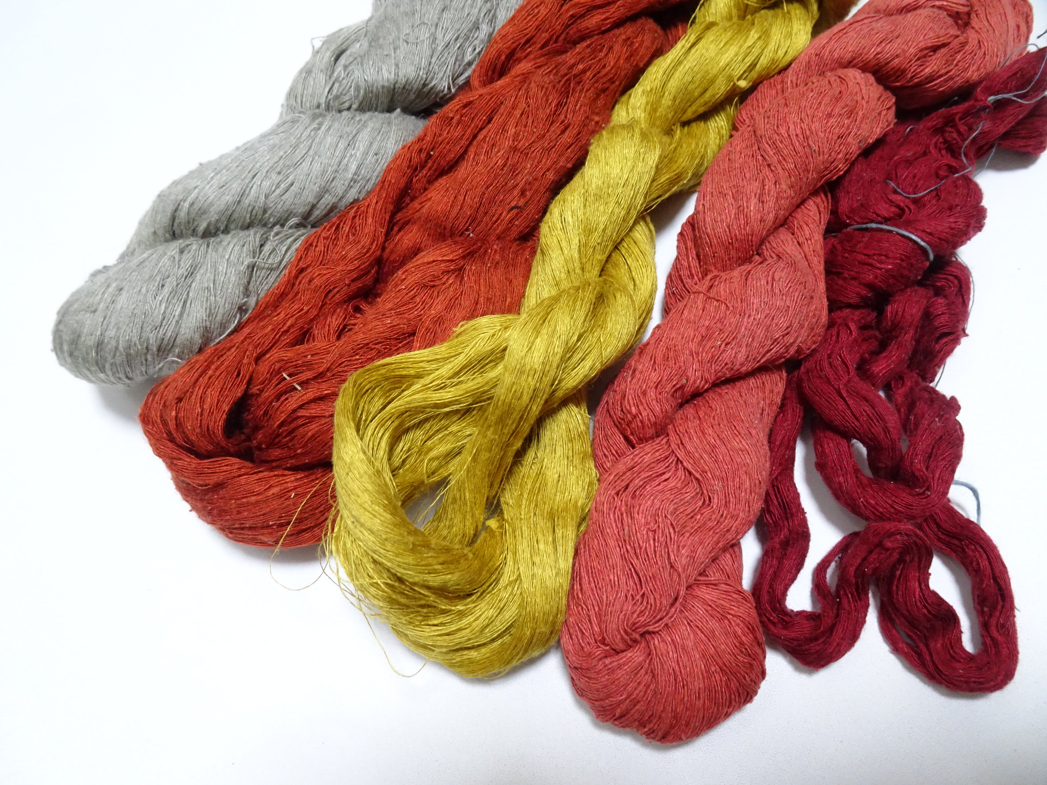 Japanese vintage Tsumugi silk thread 5sets embroidery & Woven 8632