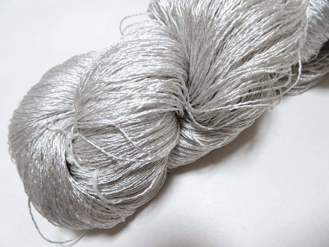 Japanese Vintage High Class Rare Silk Thread Mixture of Silvert embroidery 18492