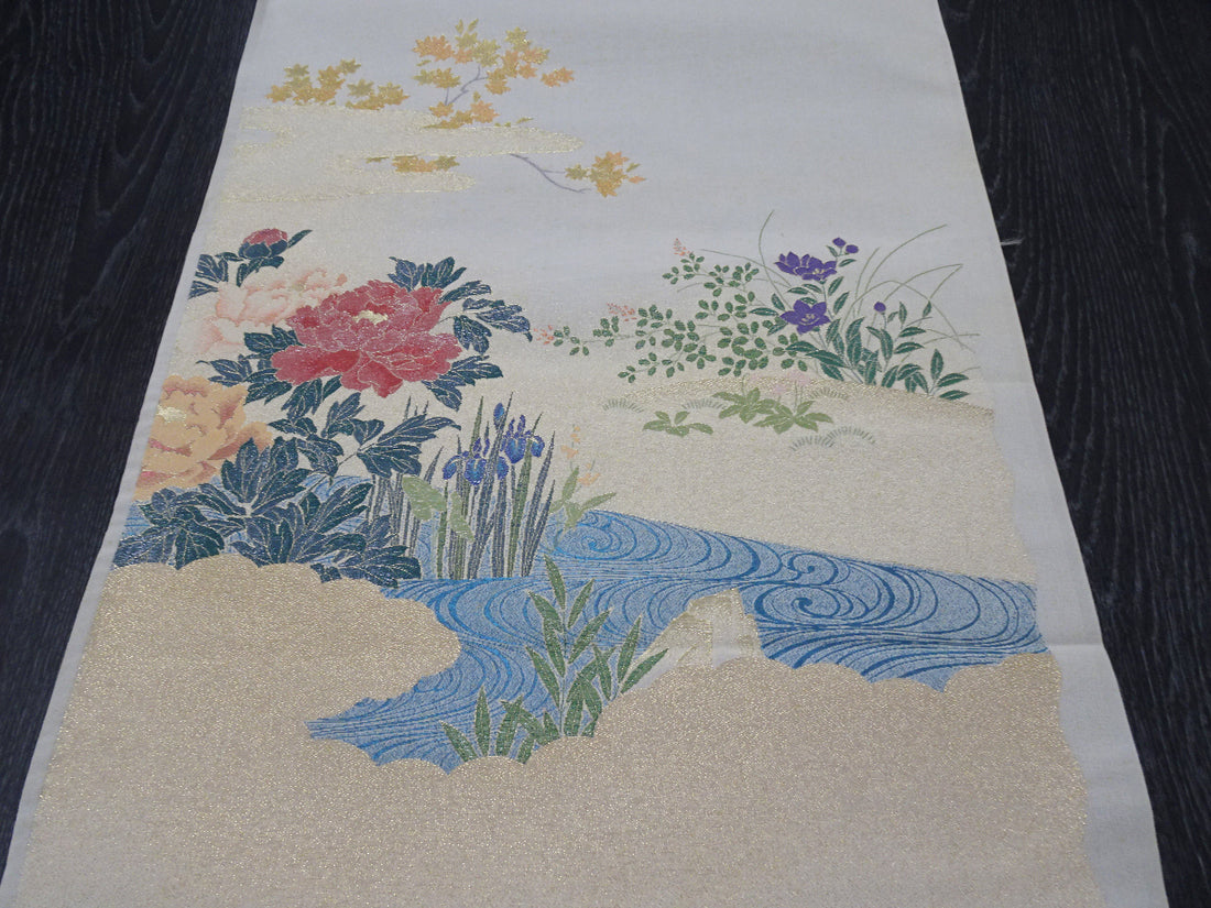 Japanese vintage Rare Silk sample fabric Juko Ori  9652