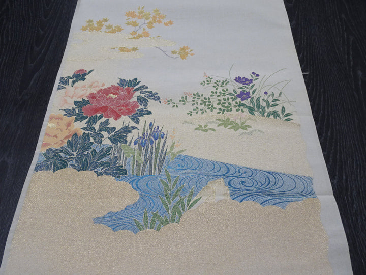 Japanese vintage Rare Silk sample fabric Juko Ori  9652