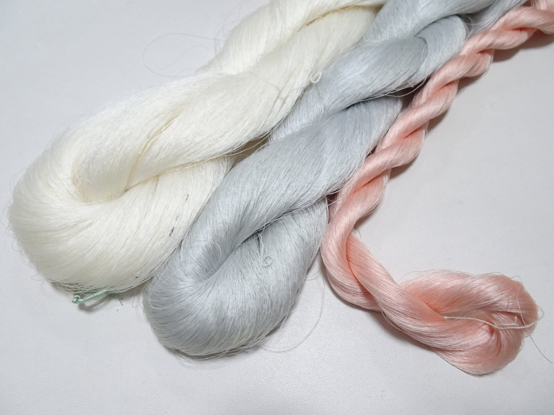 Japanese Vintage Kizome-Dyed Silk Thread 3sets 19004