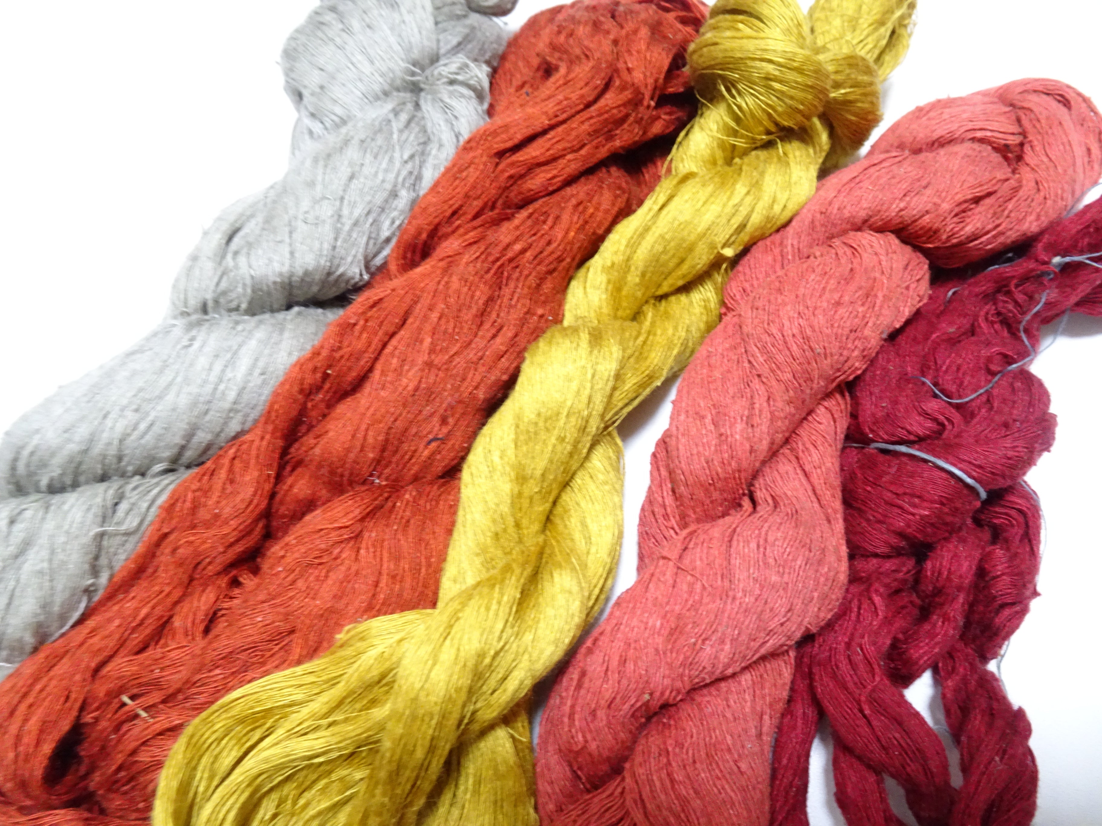 Japanese vintage Tsumugi silk thread 5sets embroidery & Woven 8632