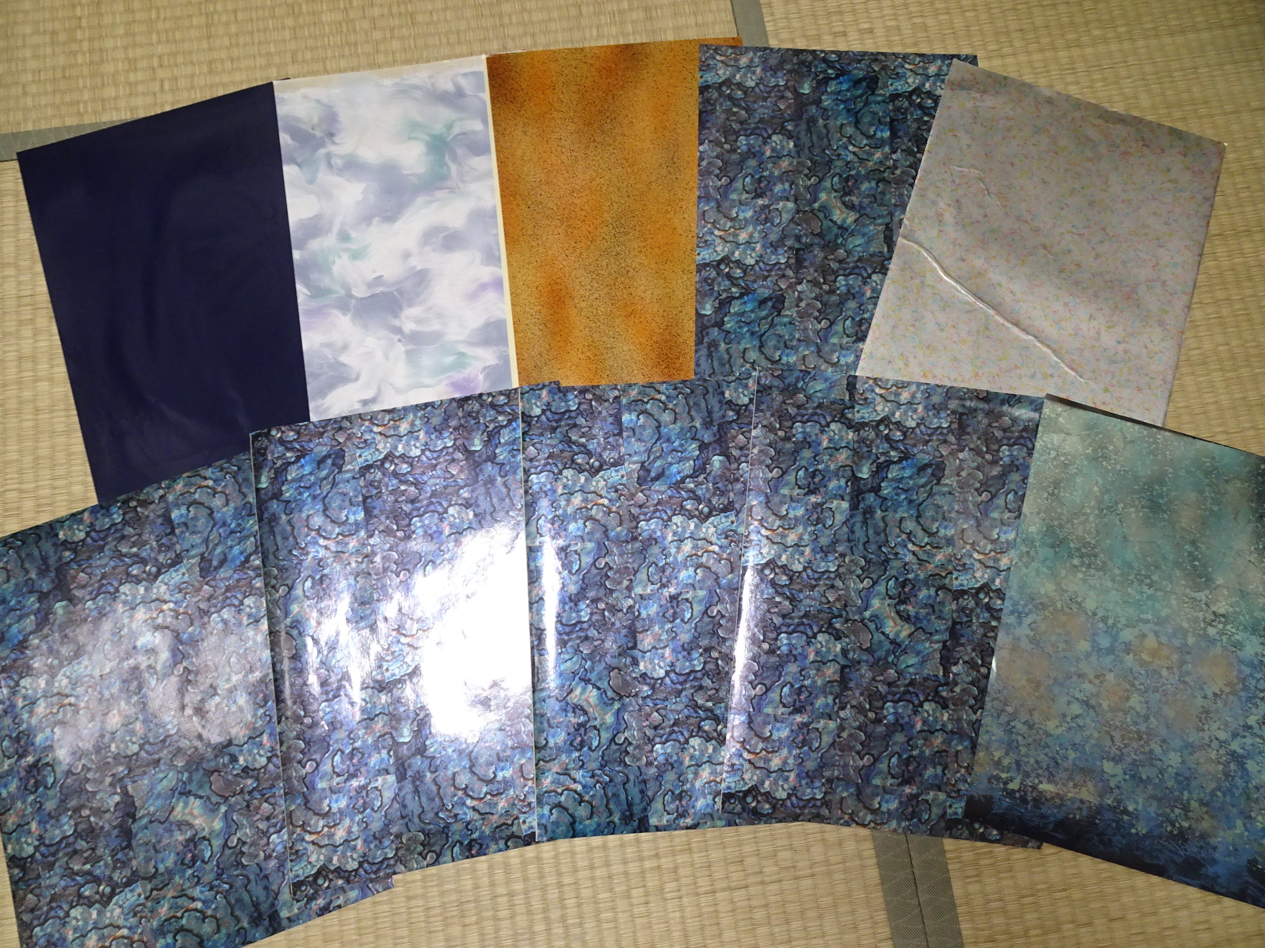 Japanese Vintage Rare Hikibaku Washi Paper 10 sheets 10396