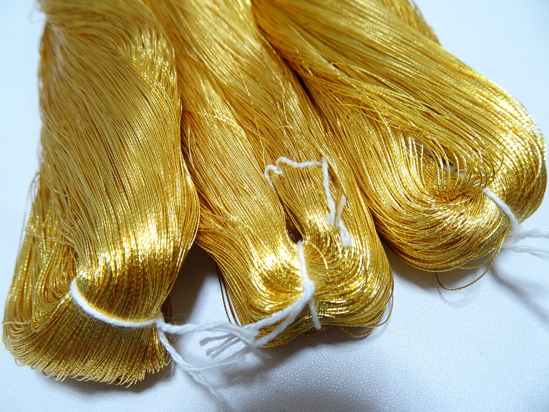 Special price!! Japanese Vintage Superb Gold Leaf Thread 3sets embroidery 3000M 16674  0.27mm