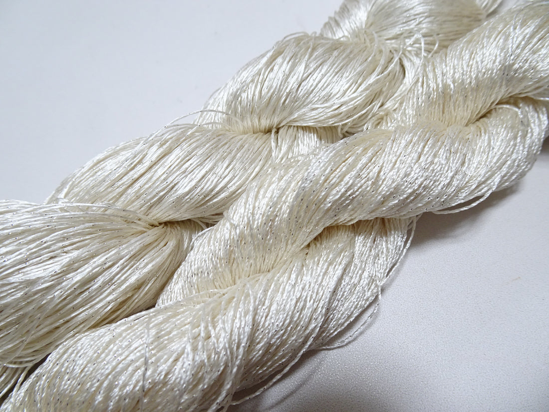 Japanese Vintage High Class Rare Silk Thread 2sets Mixture of Silver embroidery 15980