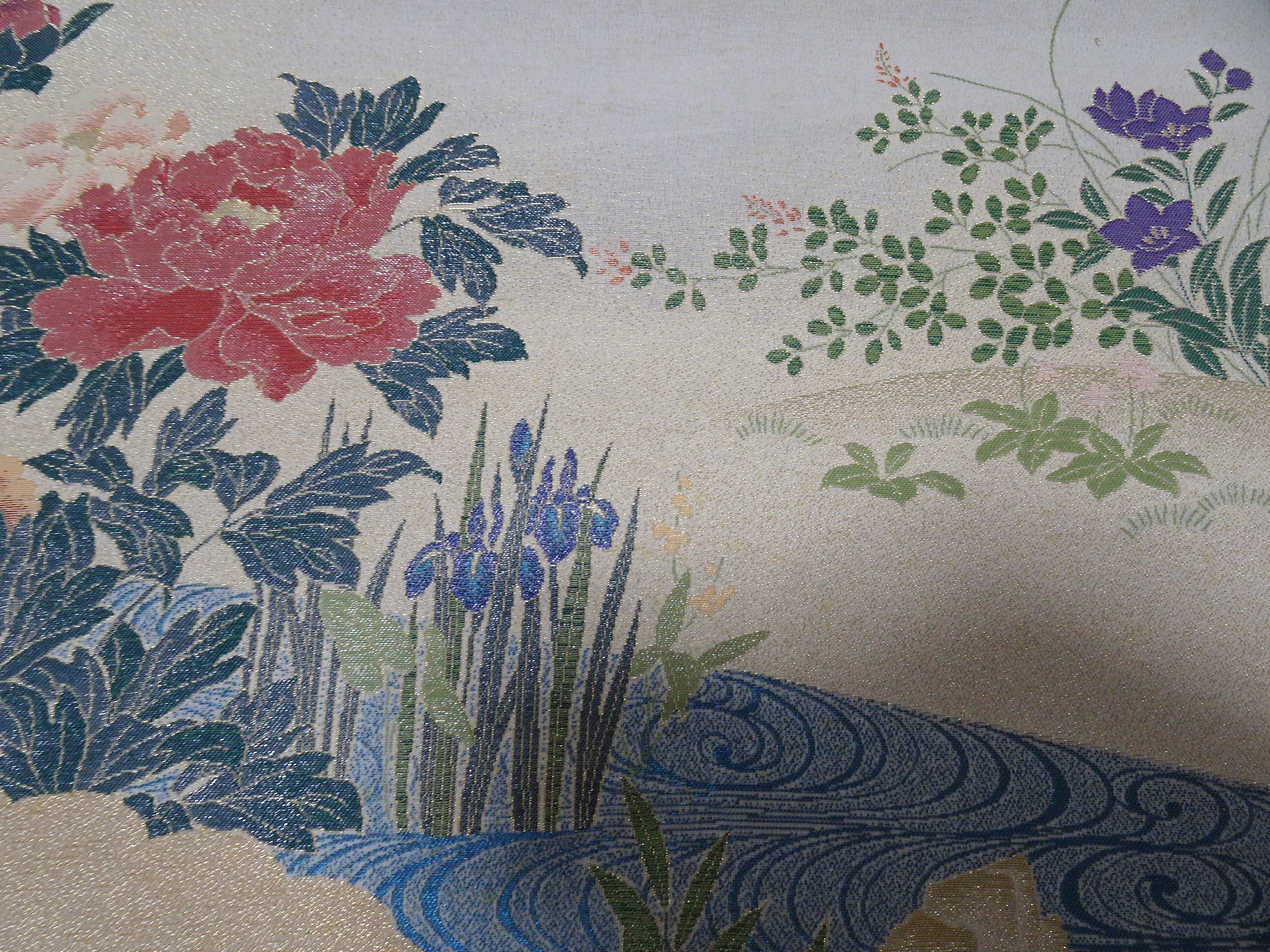 Japanese vintage Rare Silk sample fabric Juko Ori  9652