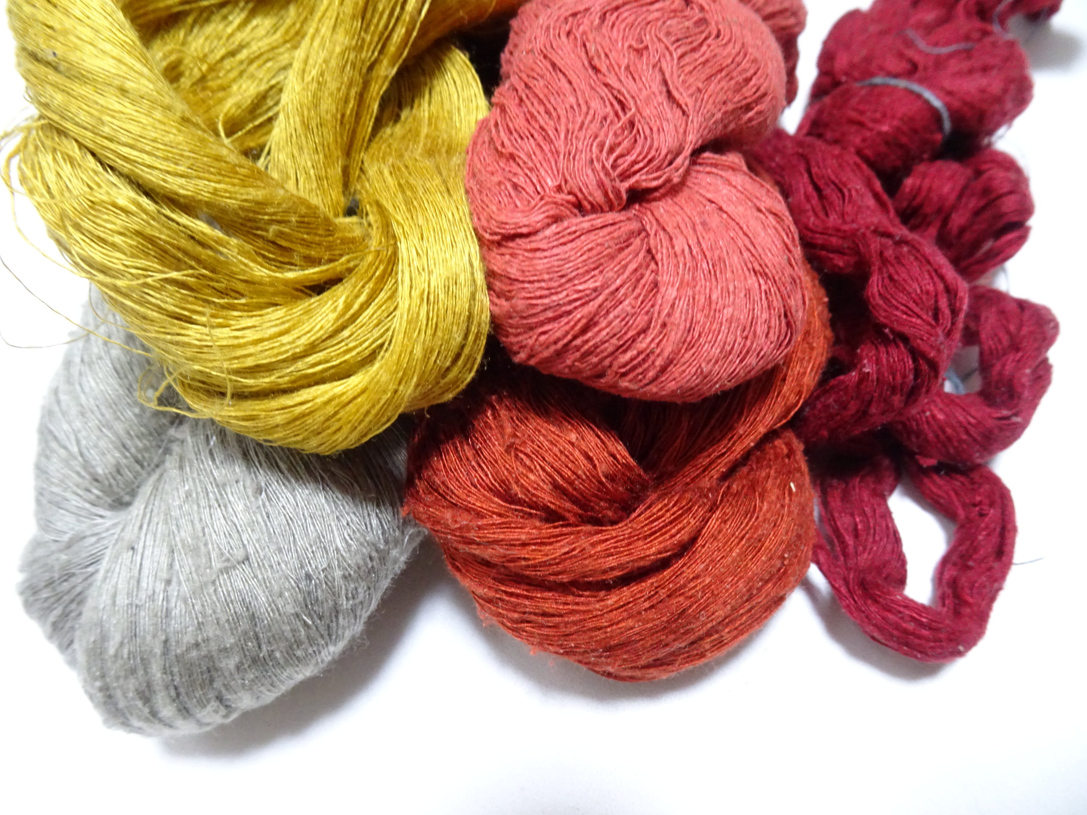 Japanese vintage Tsumugi silk thread 5sets embroidery & Woven 8632