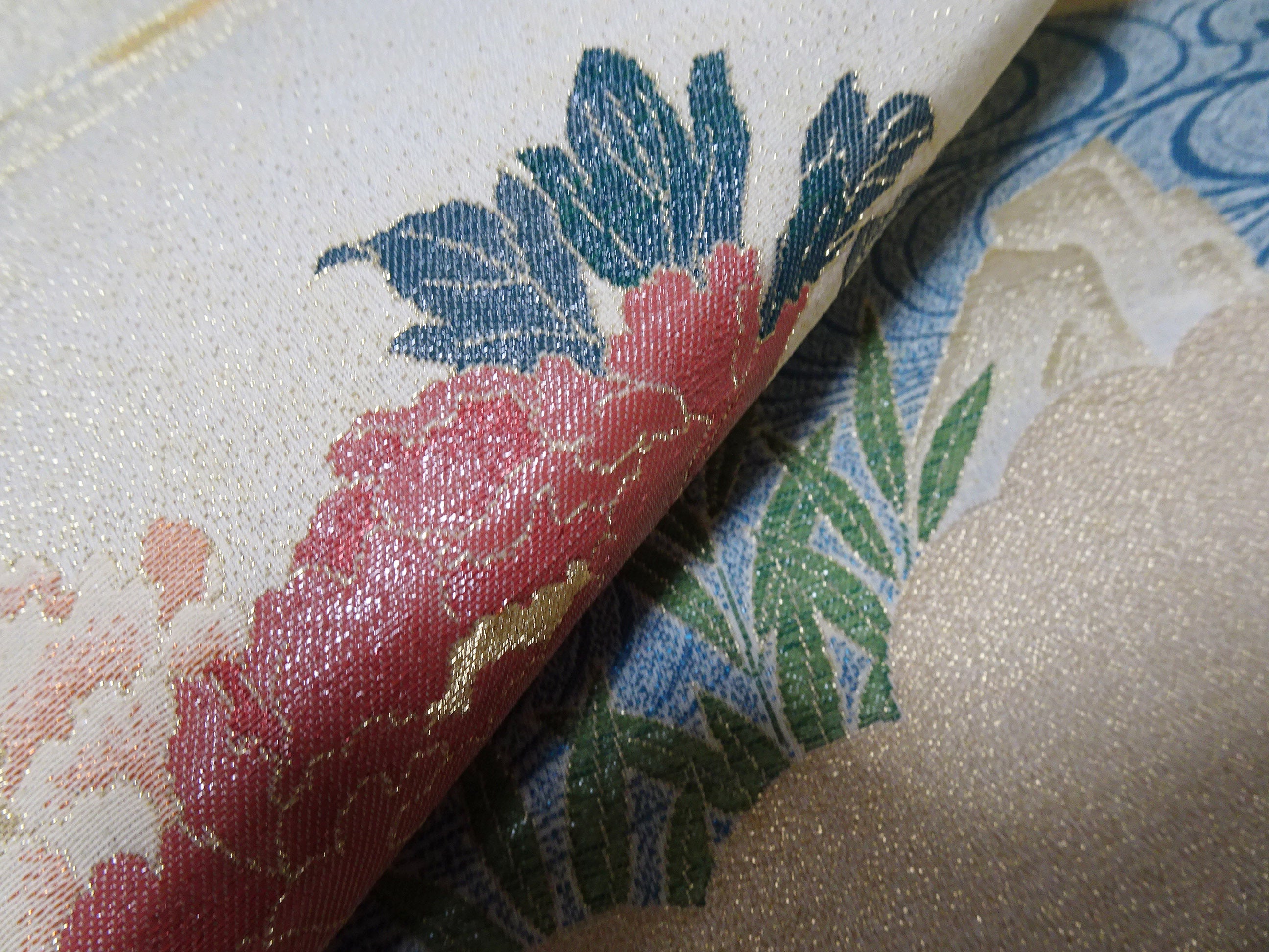 Japanese vintage Rare Silk sample fabric Juko Ori  9652