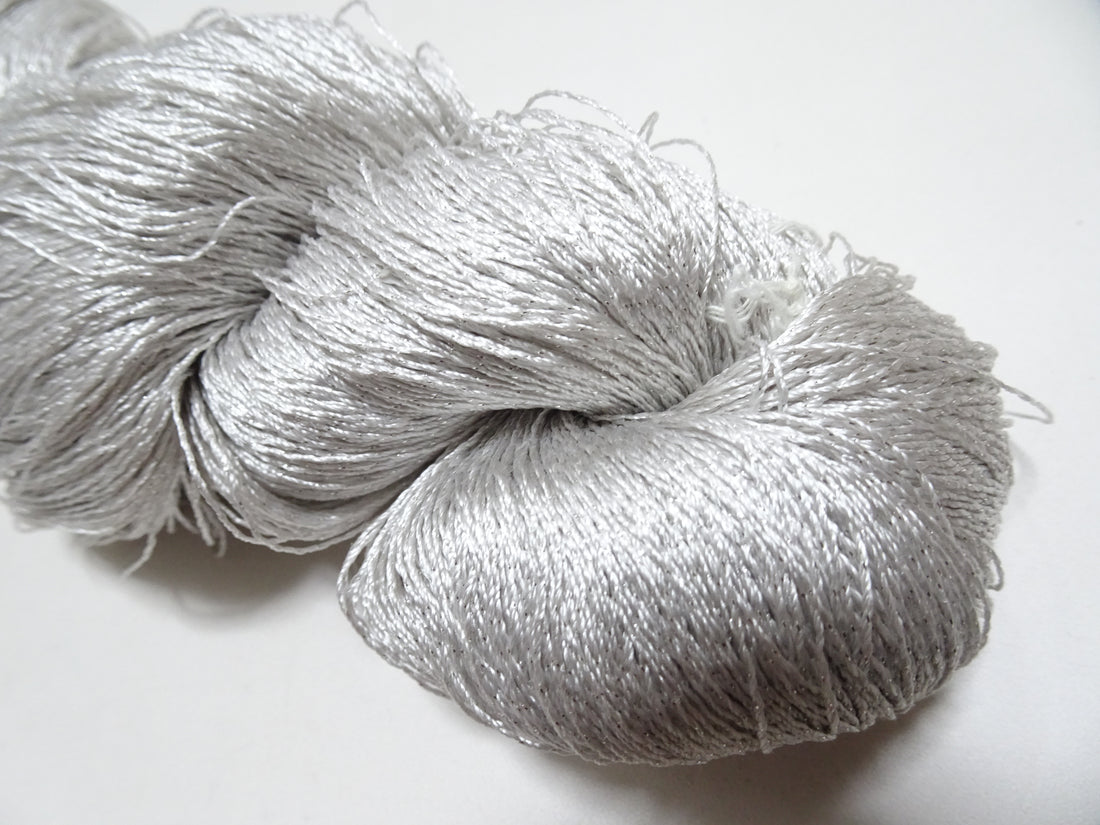 Japanese Vintage High Class Rare Silk Thread Mixture of Silvert embroidery 18492