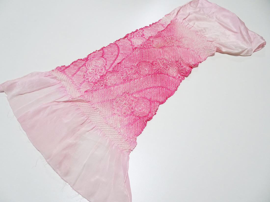 Japanese Kimono Silk Obi Age Shibori  18082