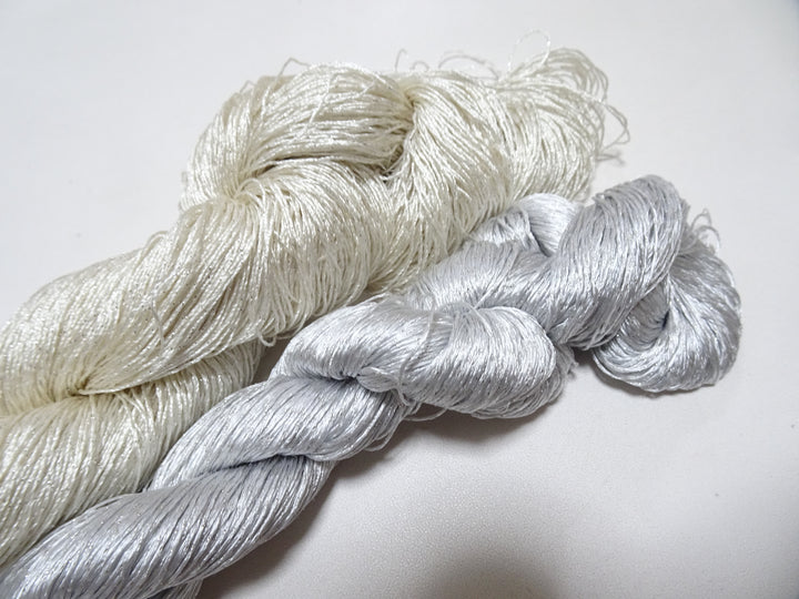 Japanese Vintage High Class Rare Silk Thread 2sets Mixture of Silver embroidery 15981