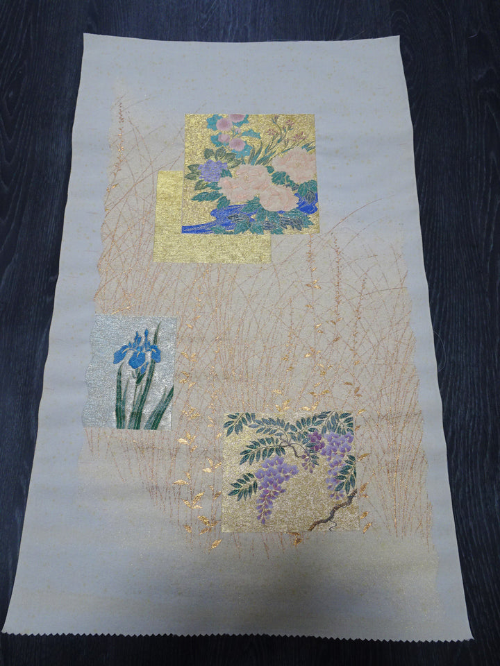 Japanese vintage Rare Silk sample fabric Juko Ori  9653