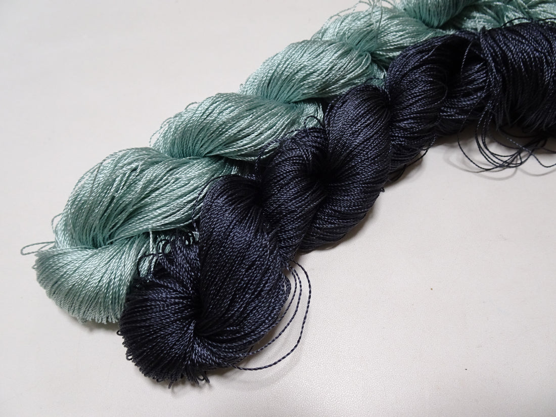 Japanese Vintage Twisted Silk Thread 2sets Embroidery & Weaving 17800