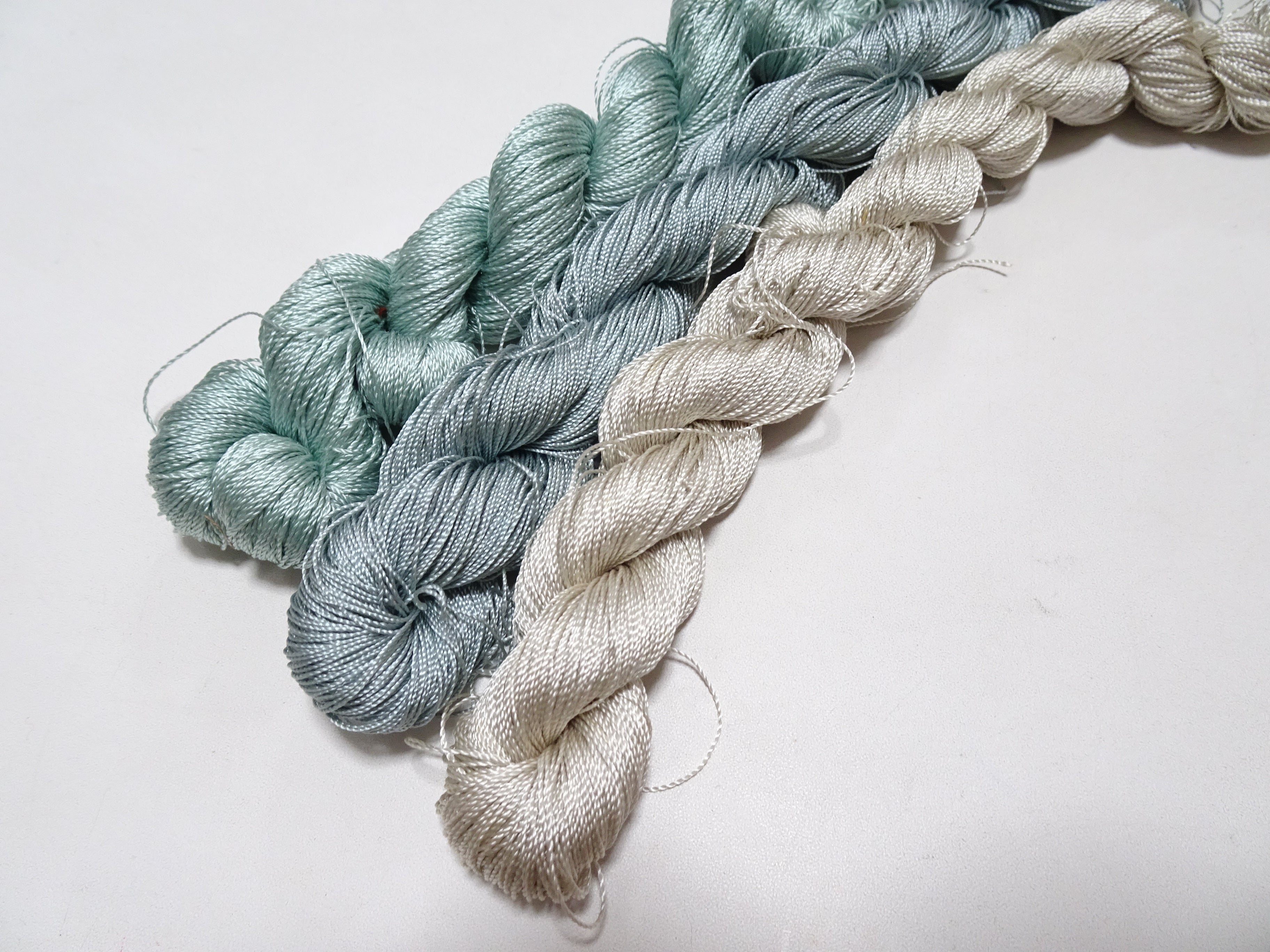 Japanese Vintage Strong Twisted Silk Thread 3sets Embroidery & Weaving 17598