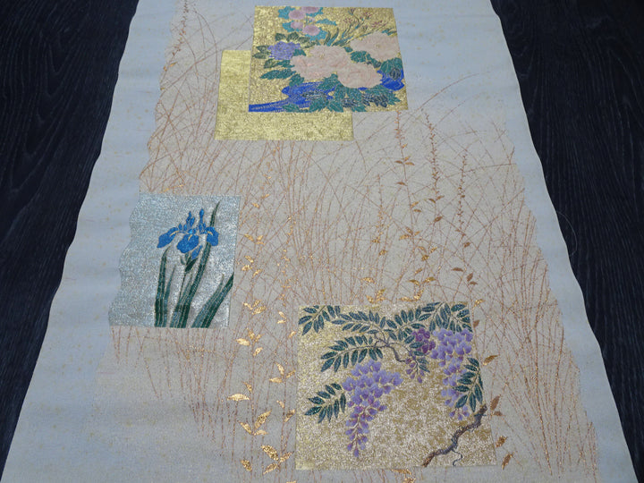 Japanese vintage Rare Silk sample fabric Juko Ori  9653