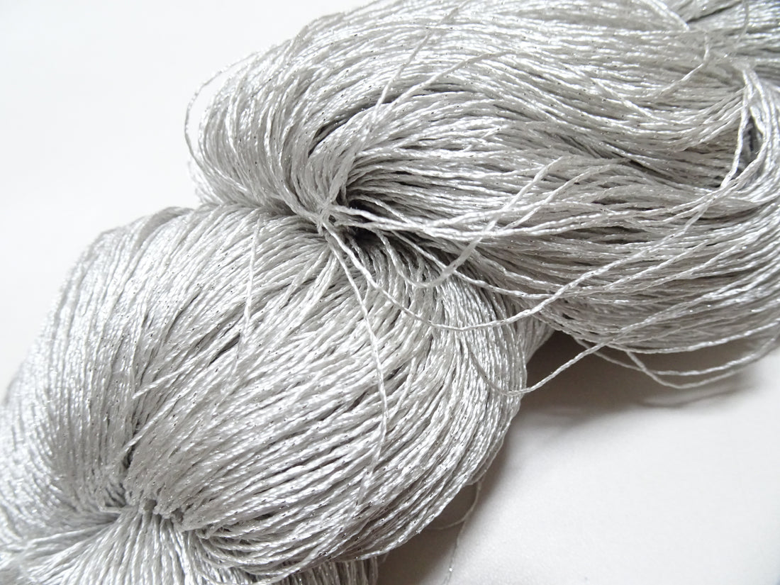 Japanese Vintage High Class Rare Silk Thread Mixture of Silvert embroidery 18493
