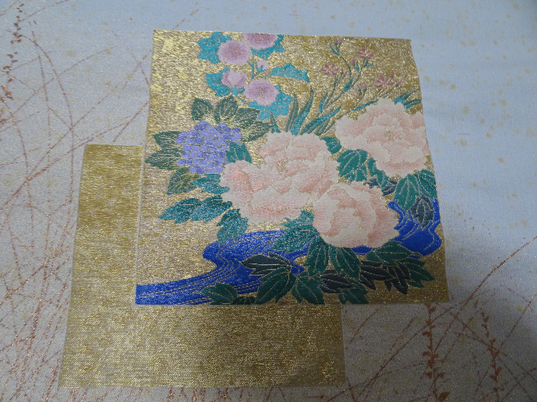 Japanese vintage Rare Silk sample fabric Juko Ori  9653