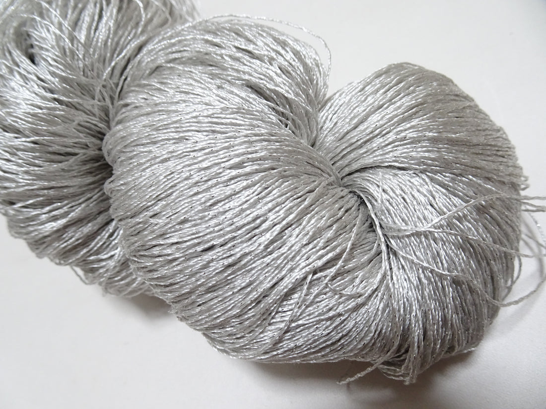 Japanese Vintage High Class Rare Silk Thread Mixture of Silvert embroidery 18493