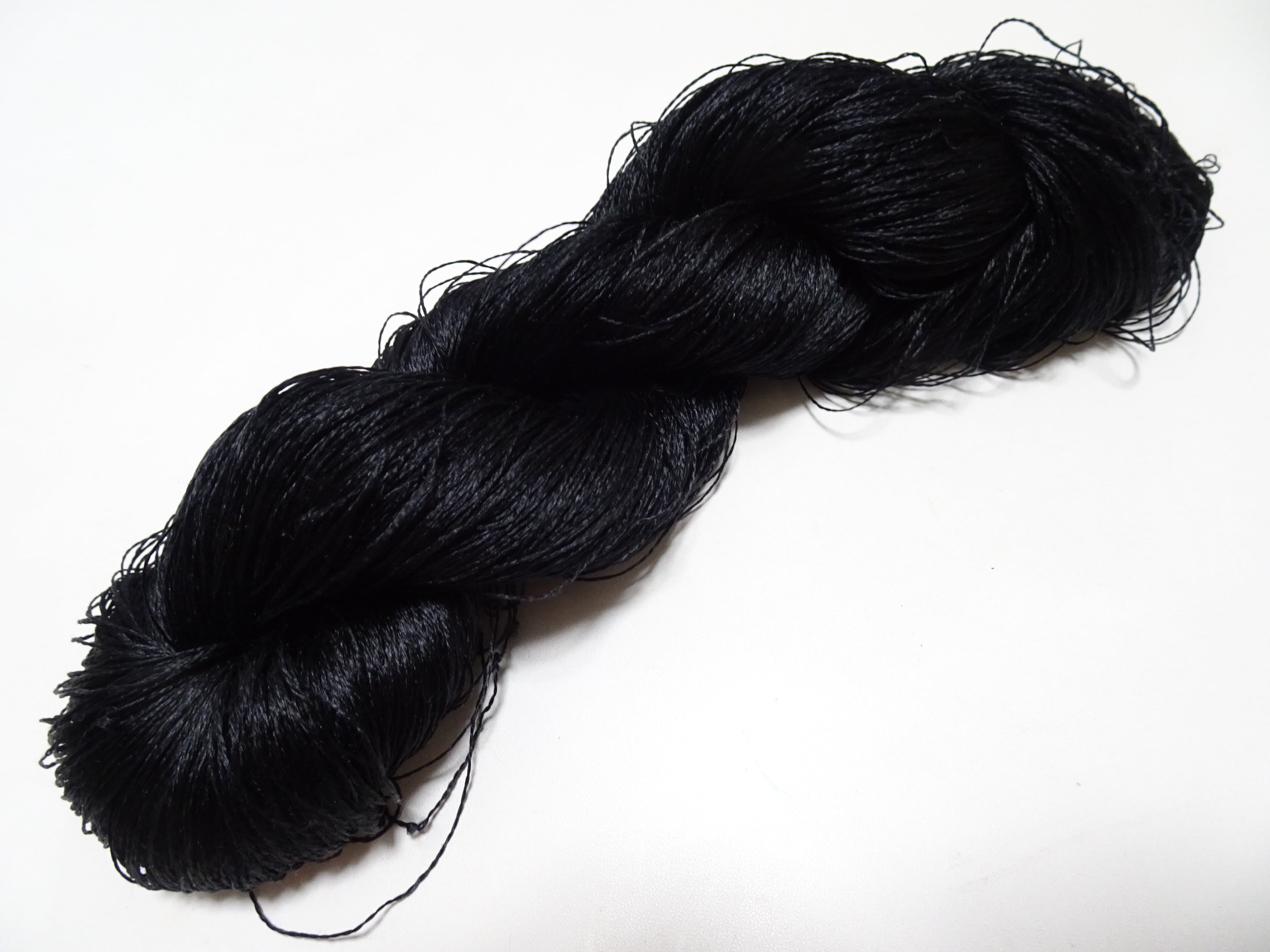 Japanese Vintage Twisted Silk Thread Embroidery 14594  Black