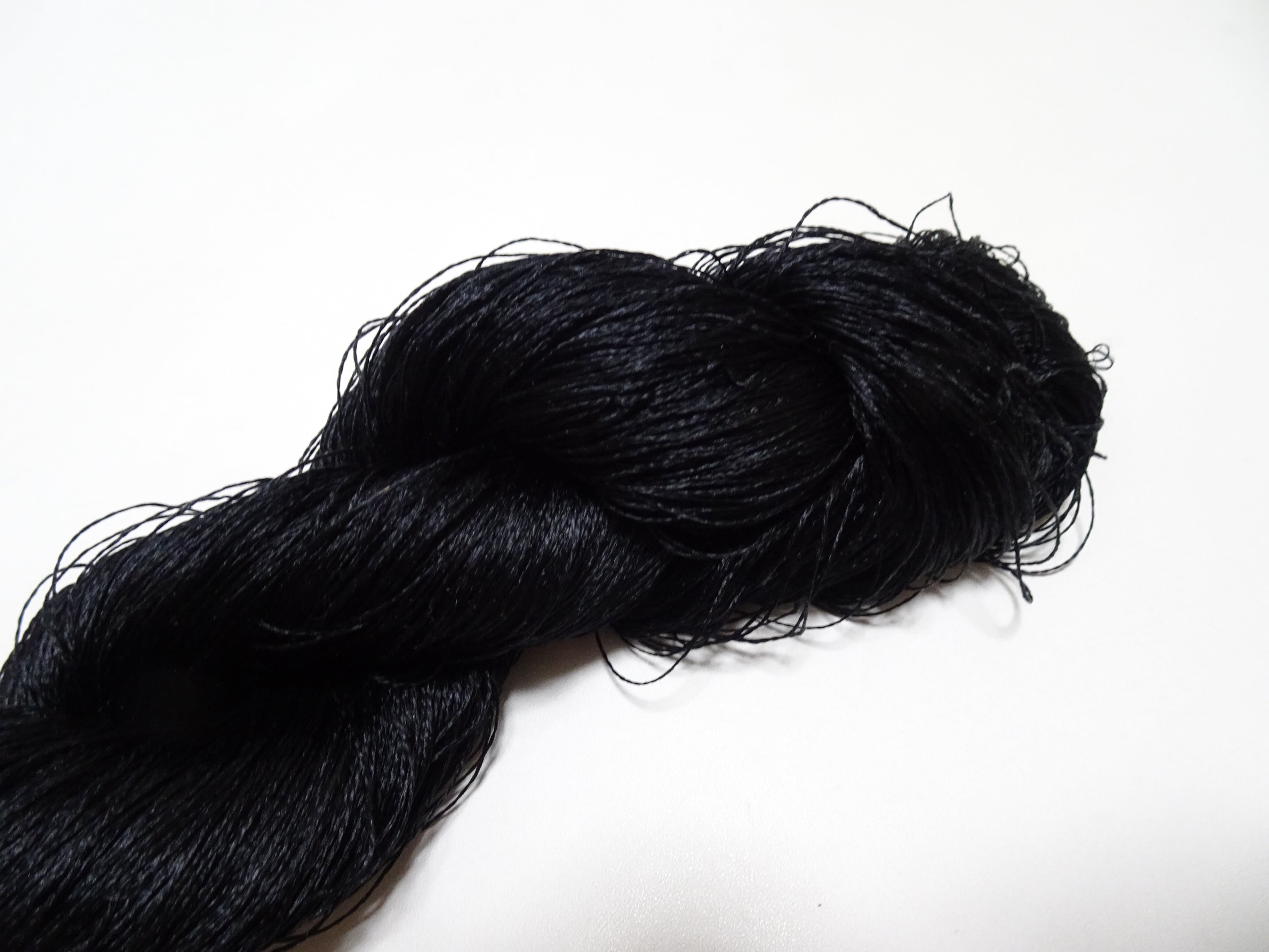 Japanese Vintage Twisted Silk Thread Embroidery 14594  Black