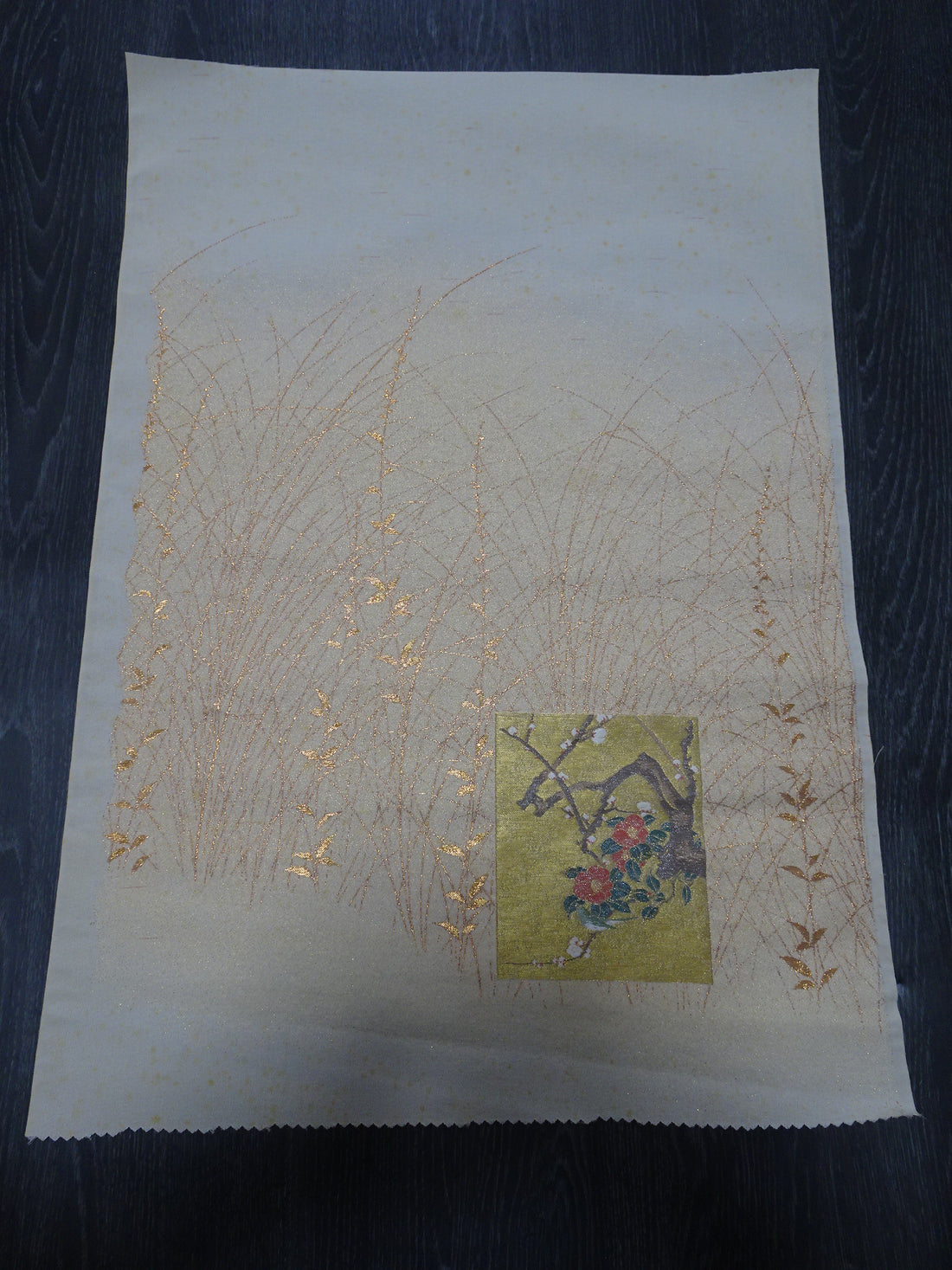 Japanese vintage Rare Silk sample fabric Juko Ori  9654