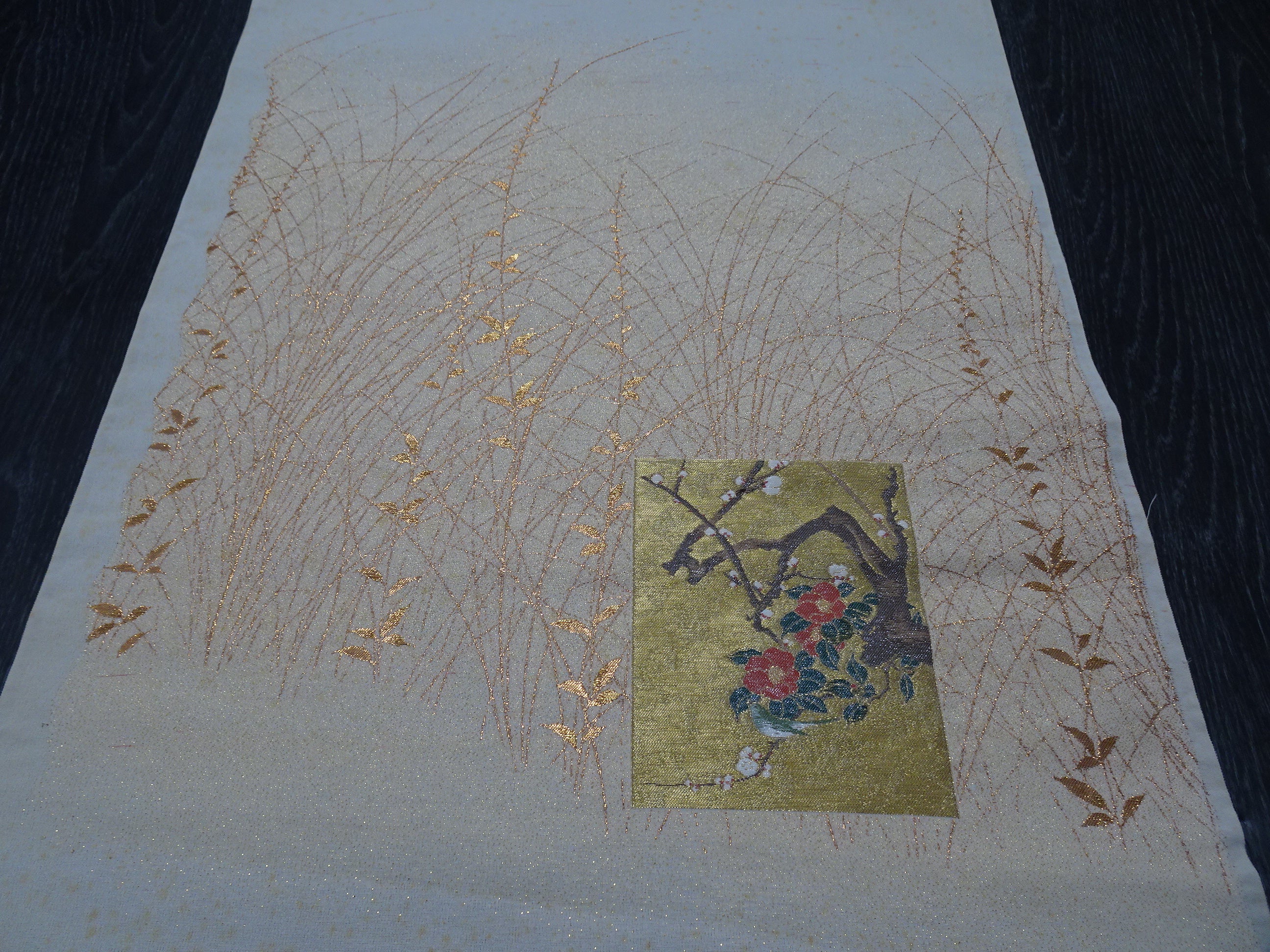Japanese vintage Rare Silk sample fabric Juko Ori  9654