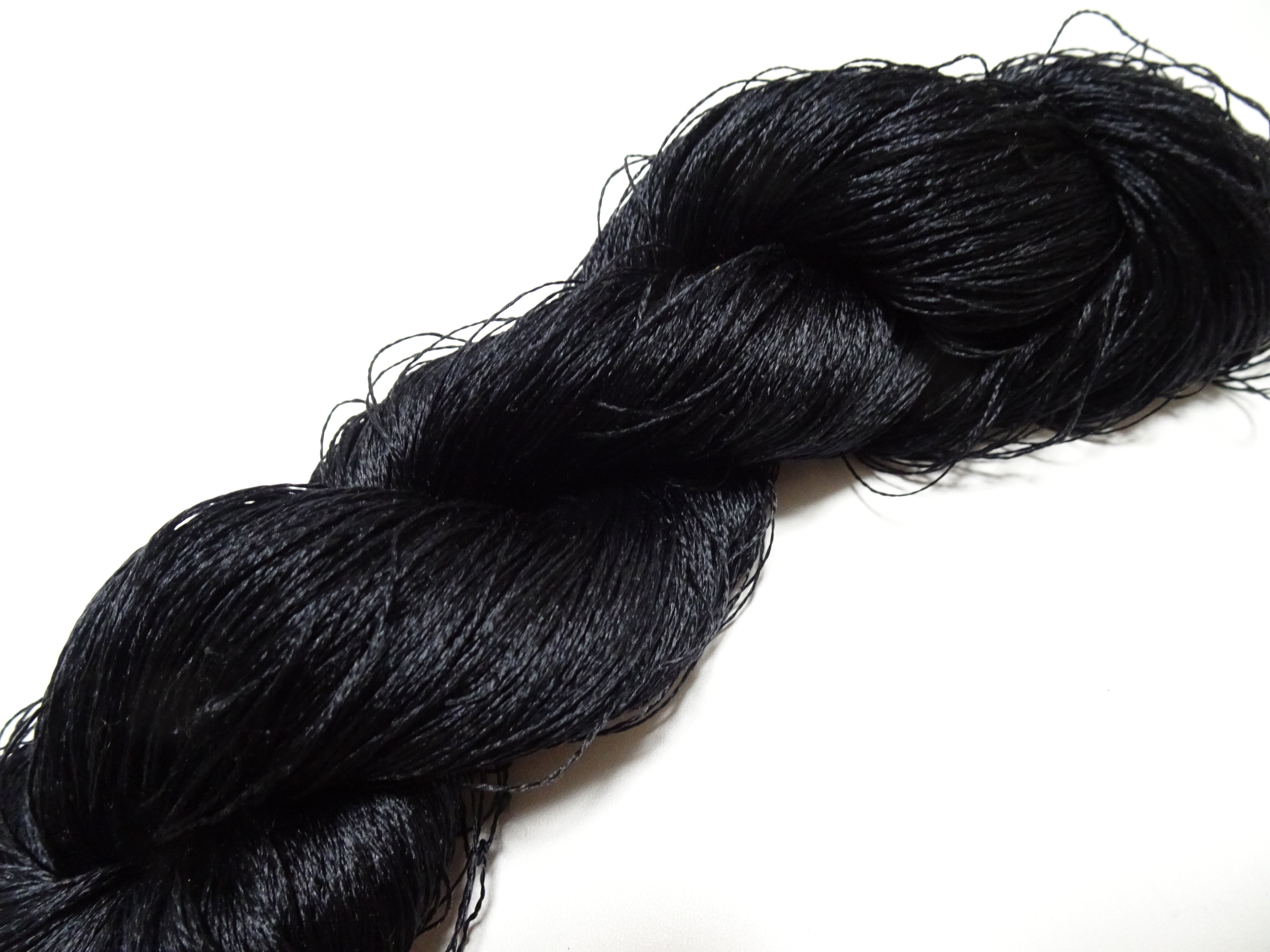 Japanese Vintage Twisted Silk Thread Embroidery 14594  Black