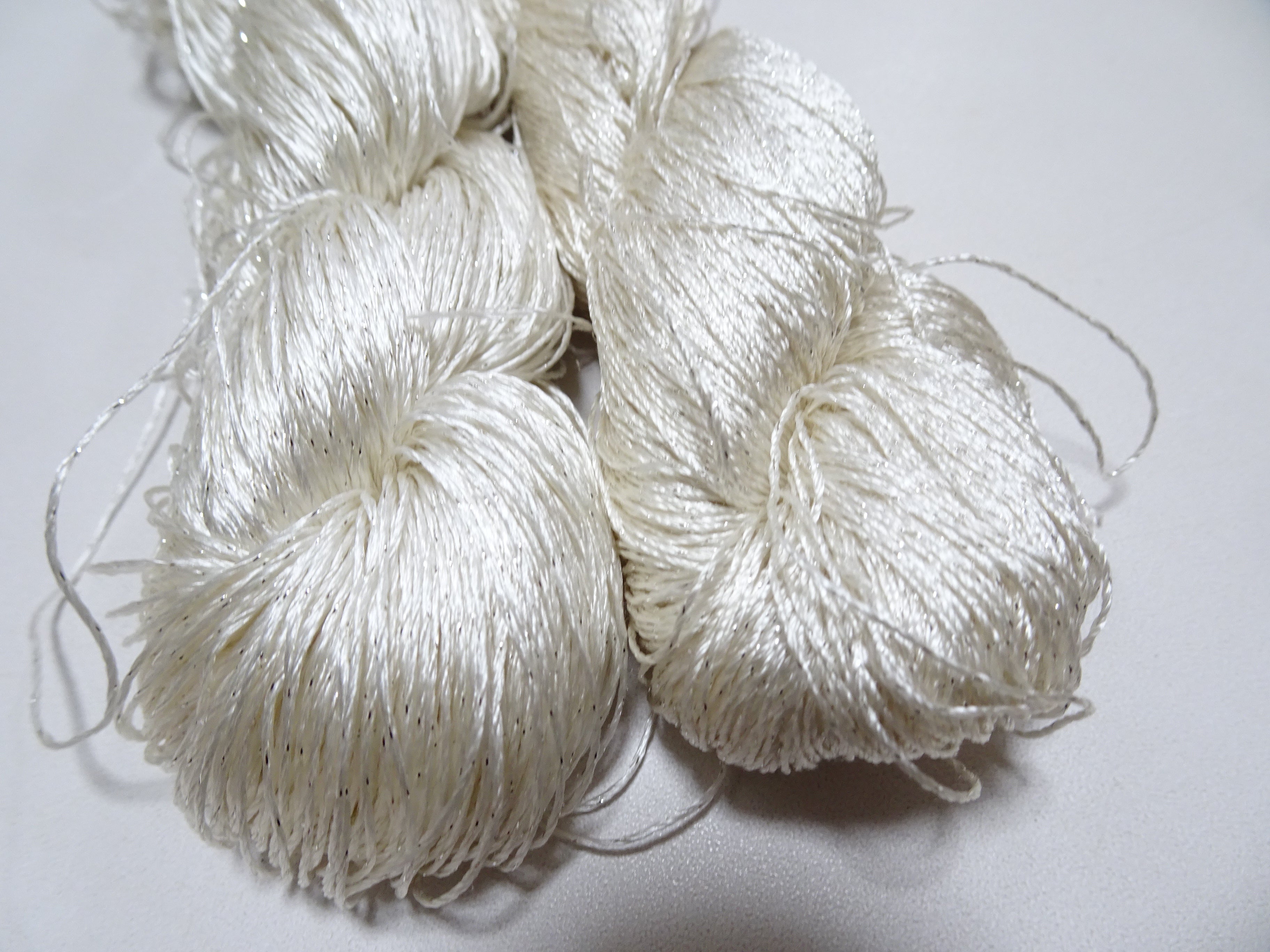 Japanese Vintage High Class Rare Silk Thread 2sets Mixture of Silver embroidery 15982