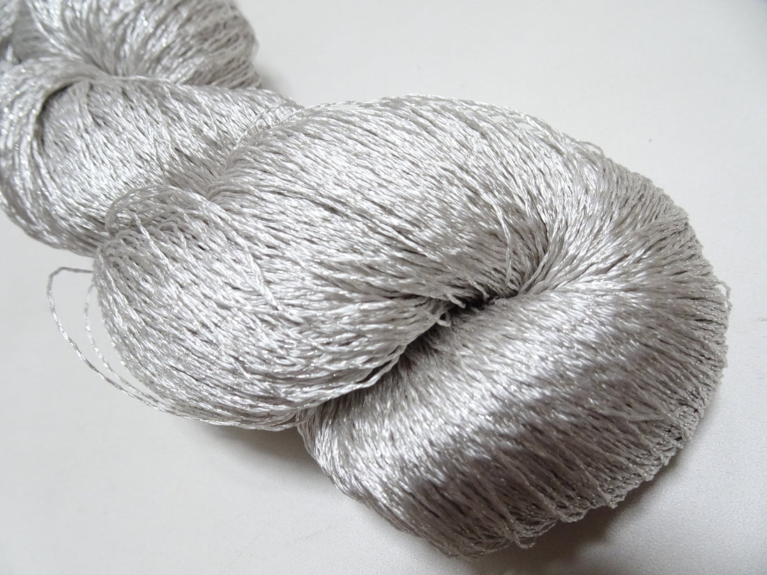 Japanese Vintage High Class Rare Silk Thread Mixture of Silvert embroidery 18494