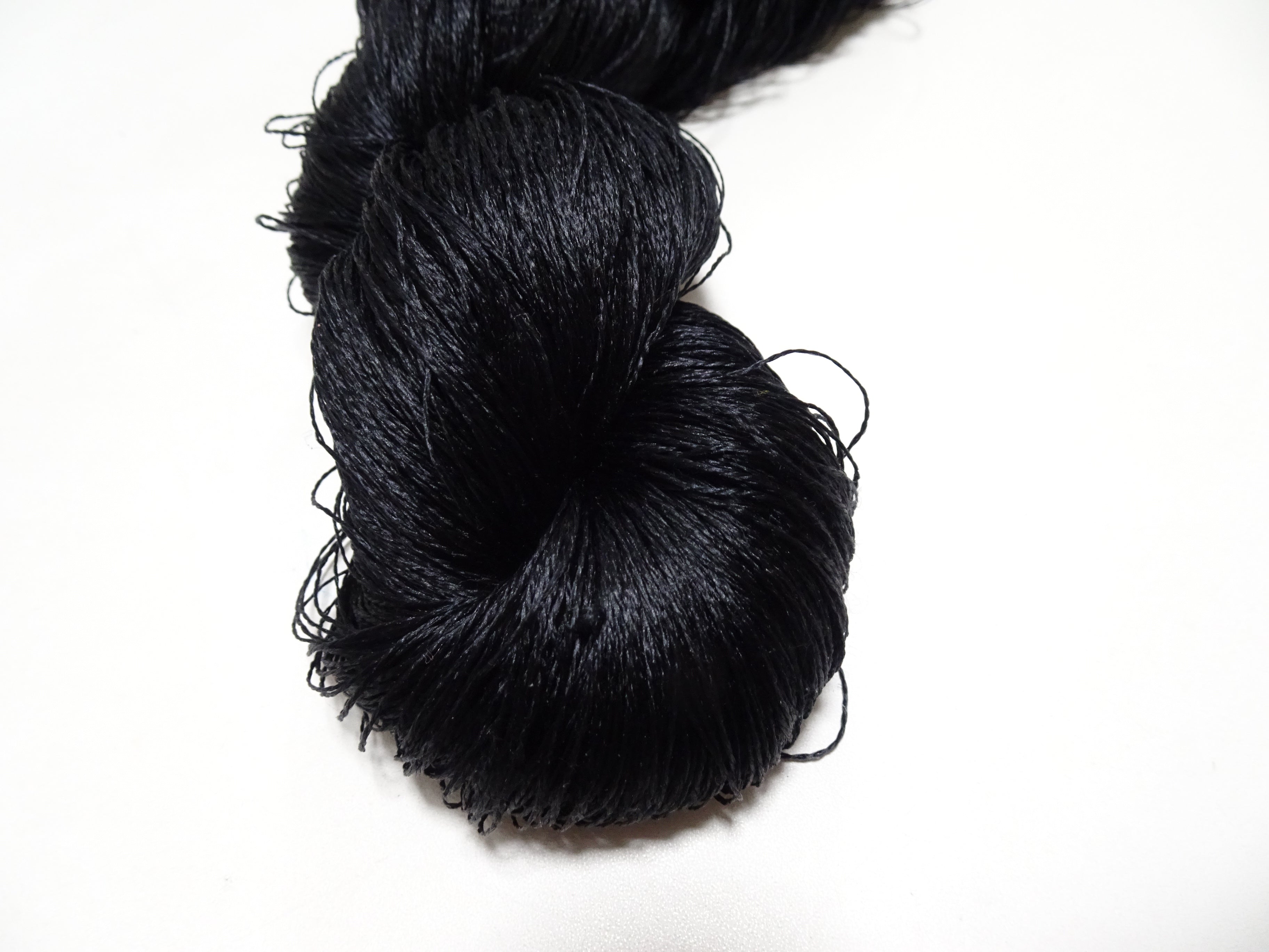 Japanese Vintage Twisted Silk Thread Embroidery 14594  Black