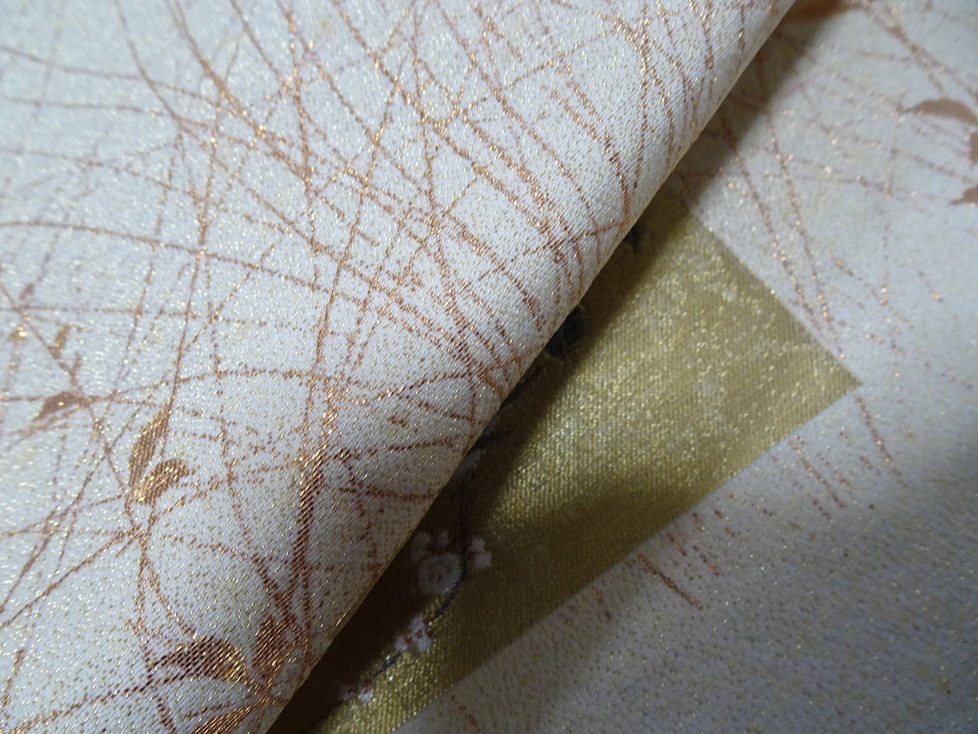 Japanese vintage Rare Silk sample fabric Juko Ori  9654
