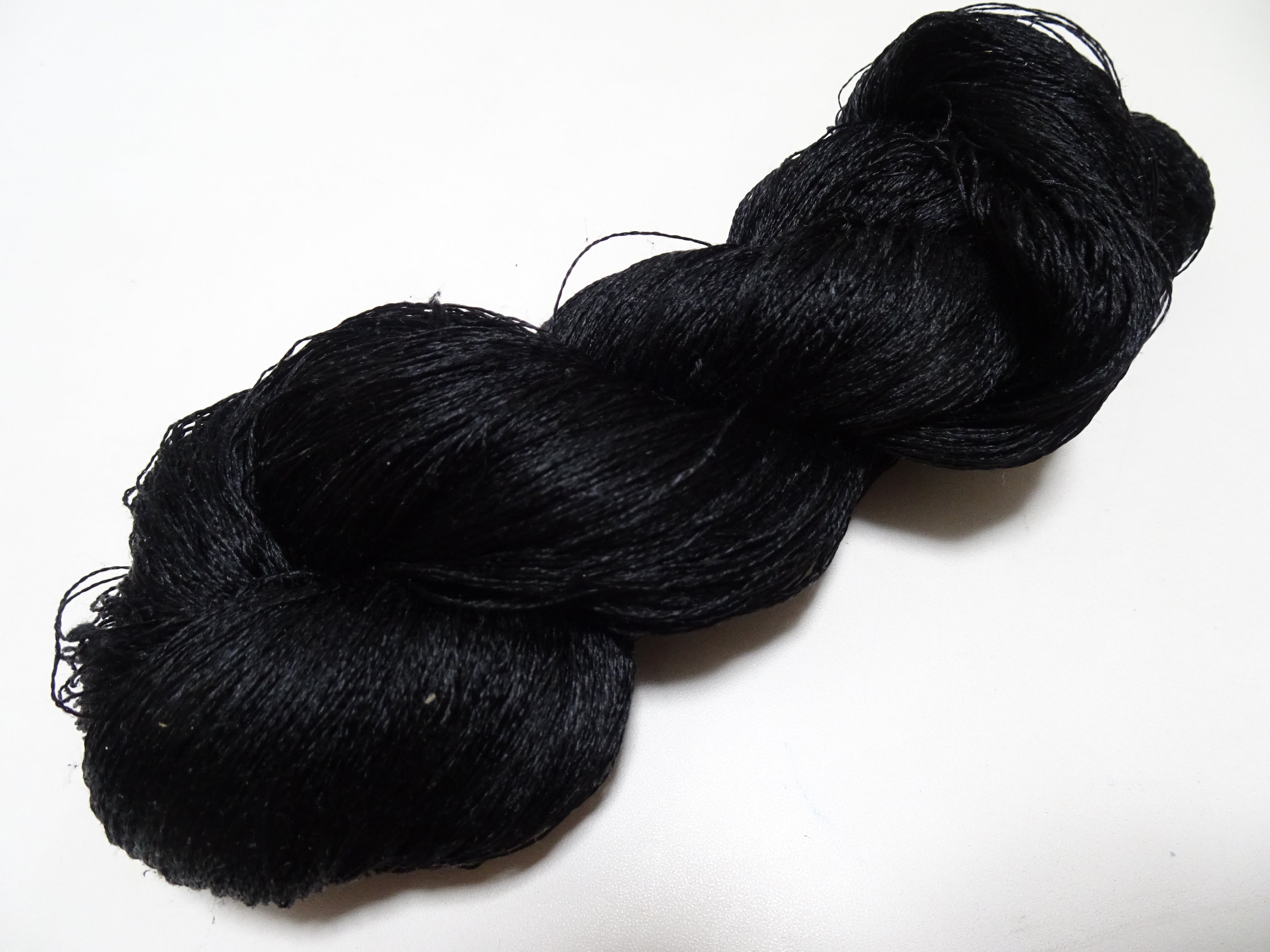 Japanese Vintage Twisted Silk Thread Embroidery 14595  Black