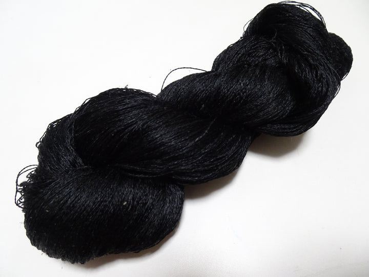 Japanese Vintage Twisted Silk Thread Embroidery 14595  Black