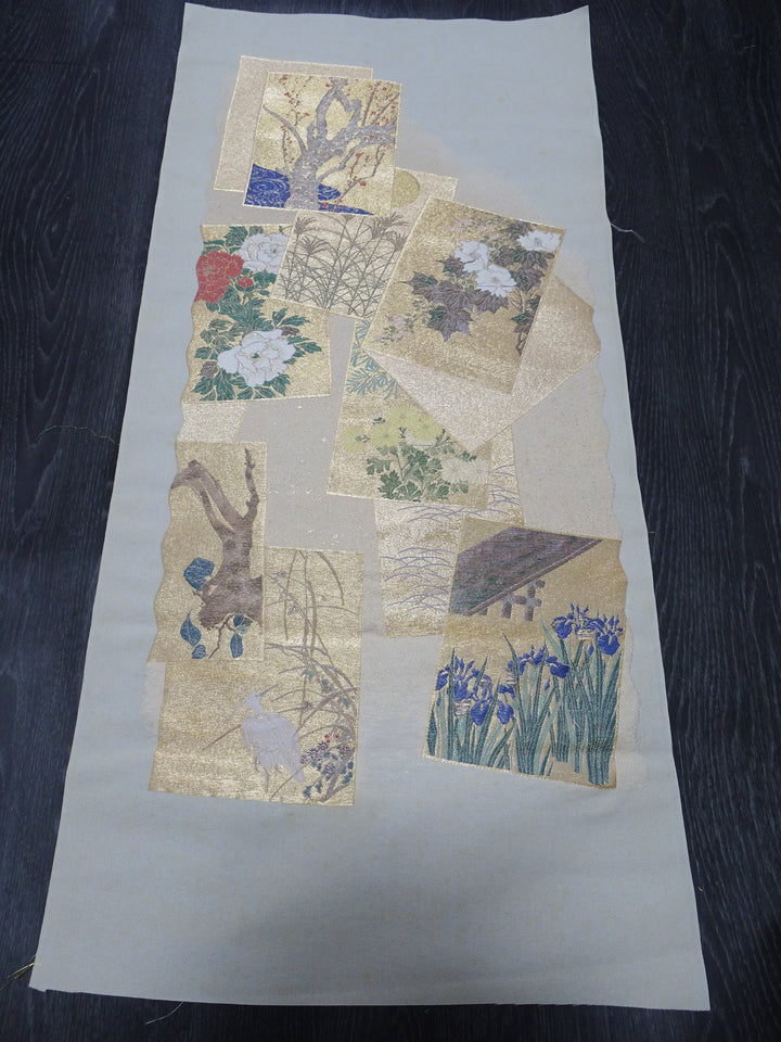 Japanese vintage Rare Silk sample fabric Juko Ori  9655