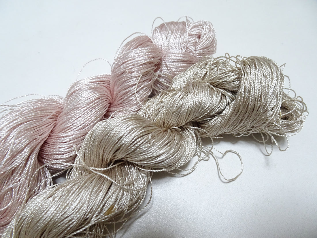 Japanese Vintage Twisted Silk Thread 2sets Embroidery & Weaving 17802