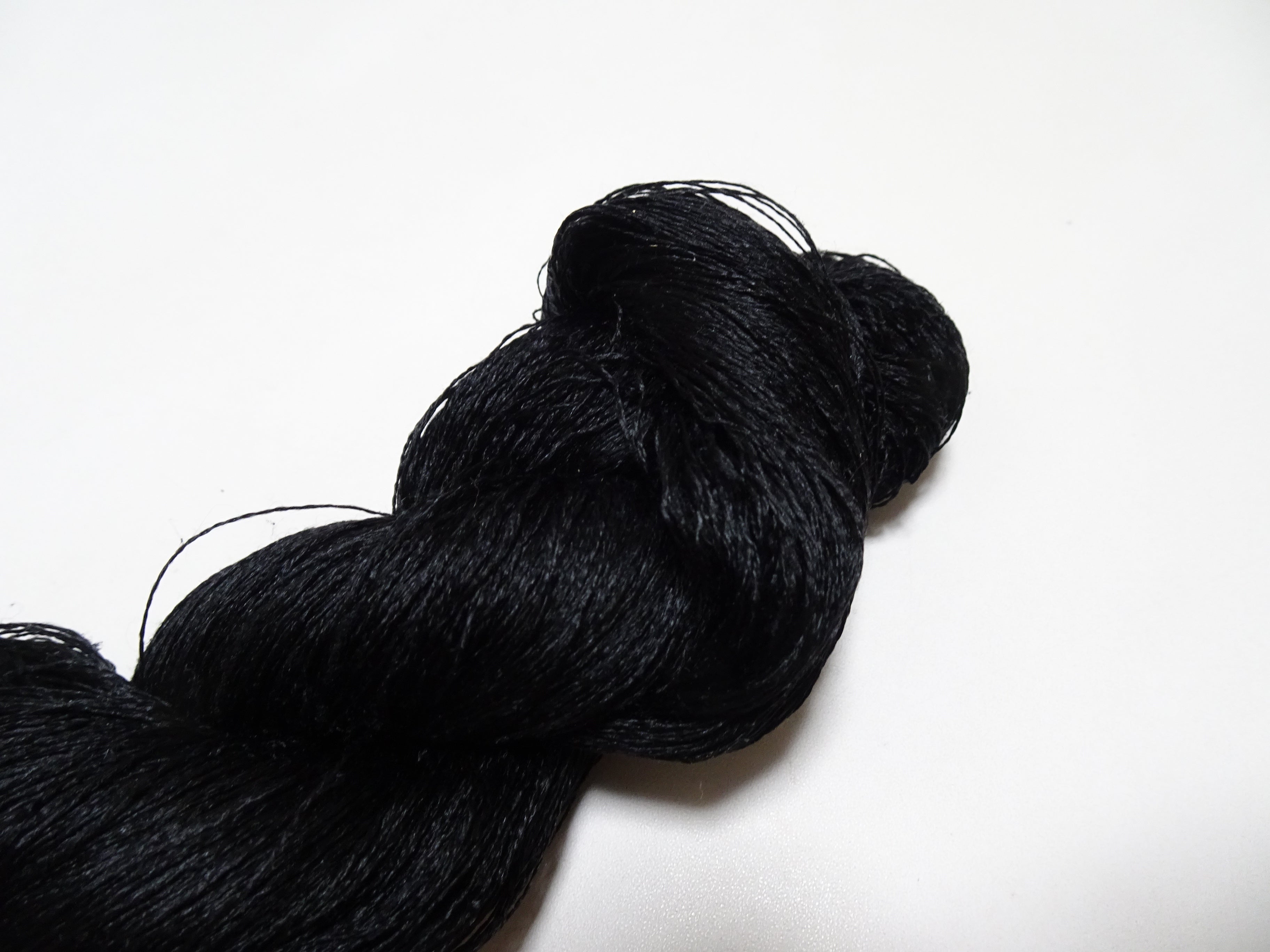 Japanese Vintage Twisted Silk Thread Embroidery 14595  Black