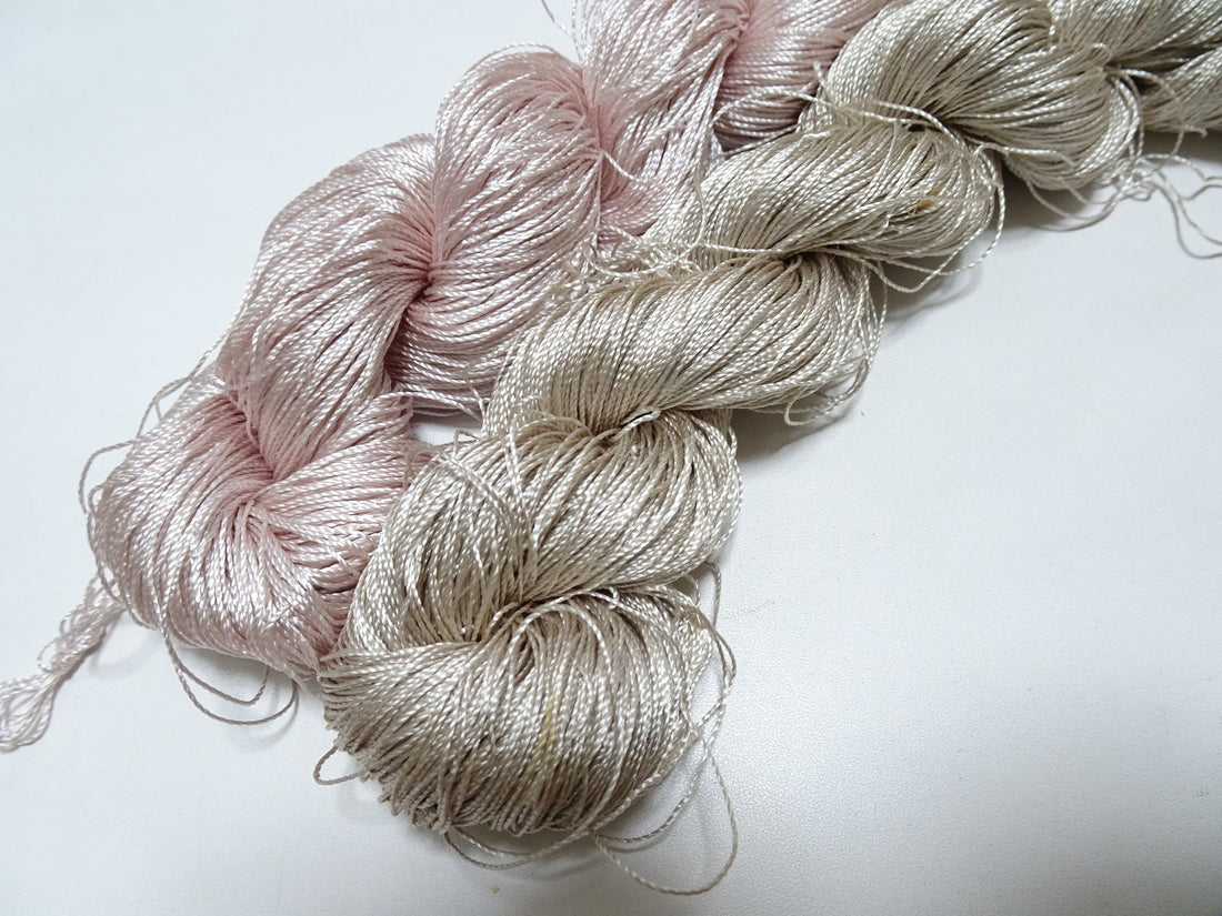Japanese Vintage Twisted Silk Thread 2sets Embroidery & Weaving 17802