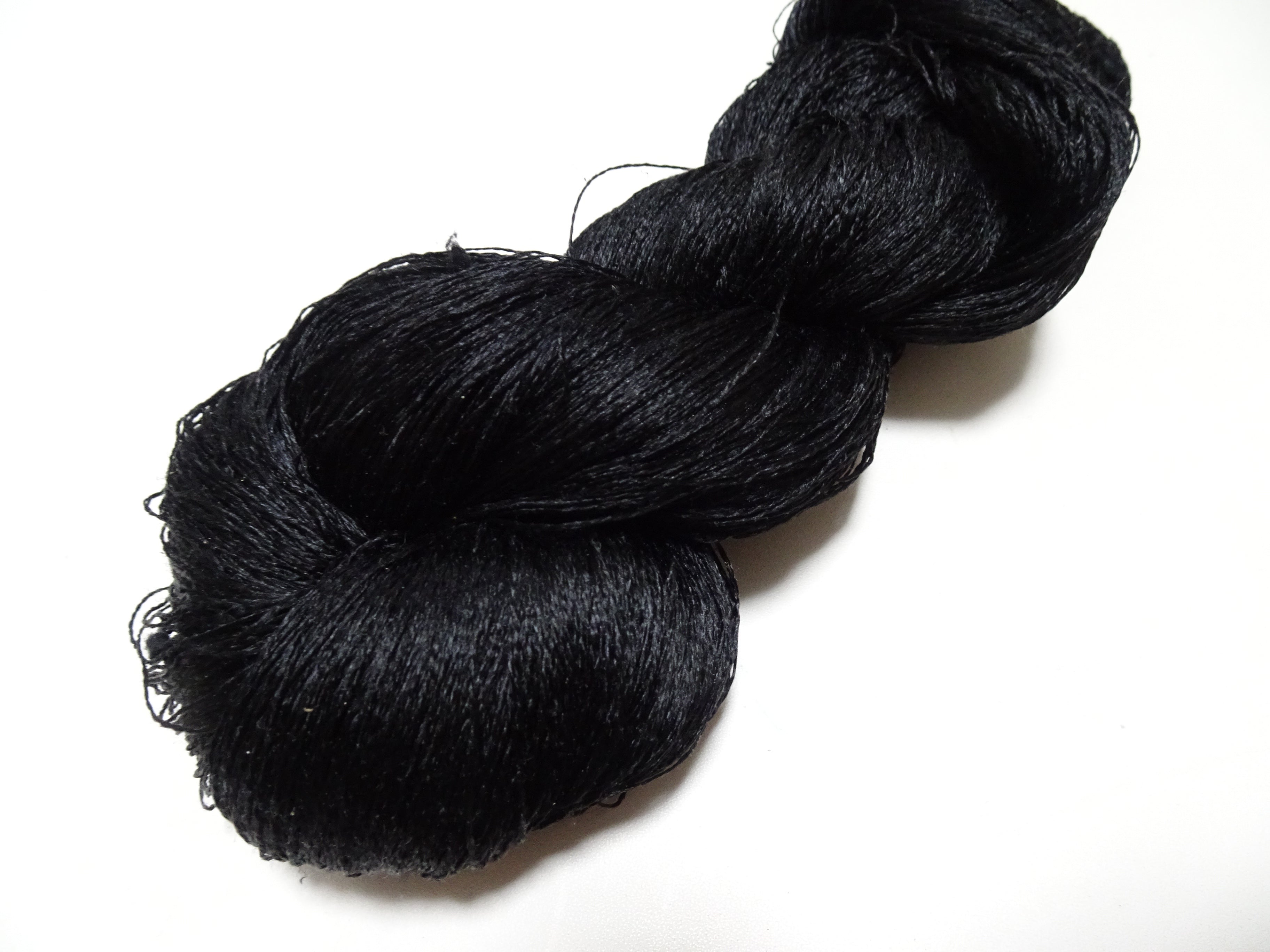 Japanese Vintage Twisted Silk Thread Embroidery 14595  Black