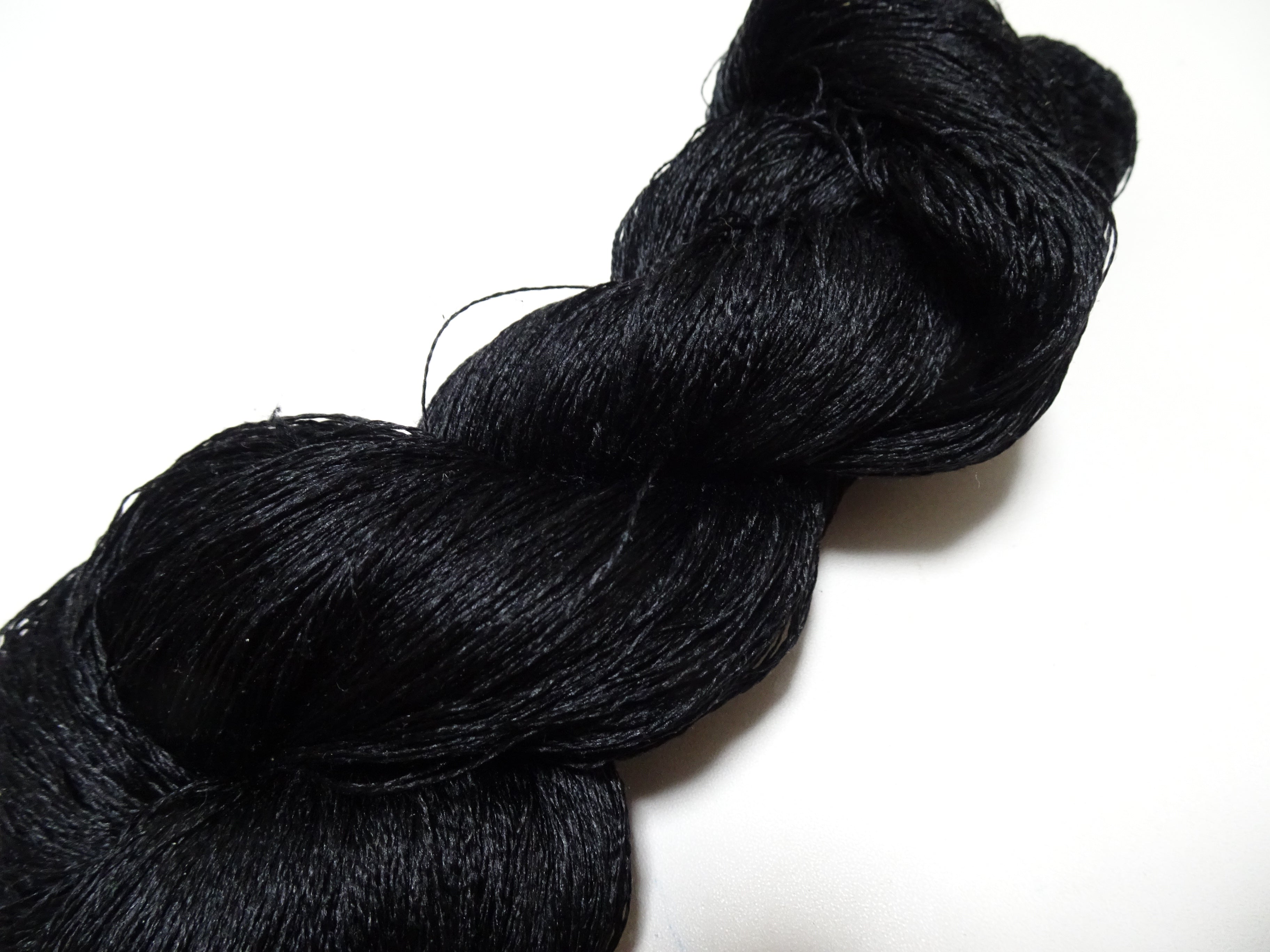 Japanese Vintage Twisted Silk Thread Embroidery 14595  Black
