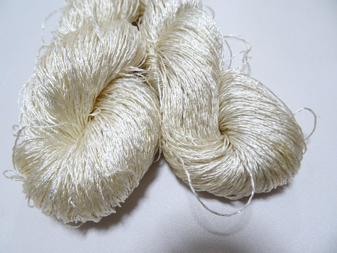 Japanese Vintage High Class Rare Silk Thread 2sets Mixture of Silver embroidery 15983