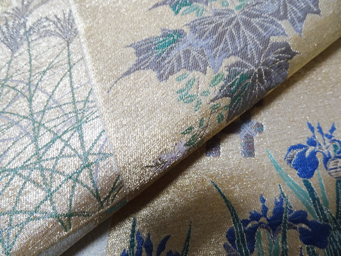 Japanese vintage Rare Silk sample fabric Juko Ori  9655