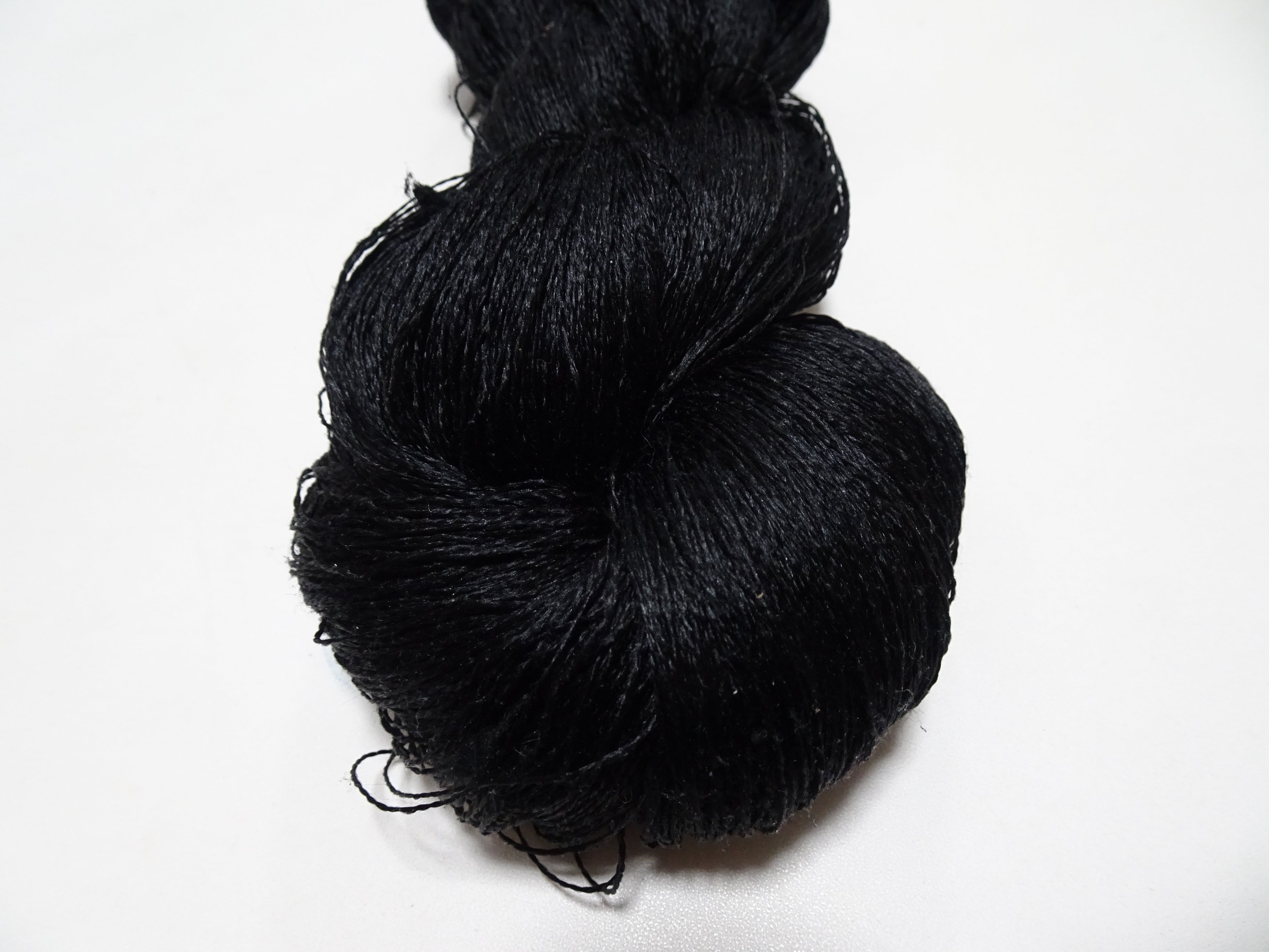 Japanese Vintage Twisted Silk Thread Embroidery 14595  Black