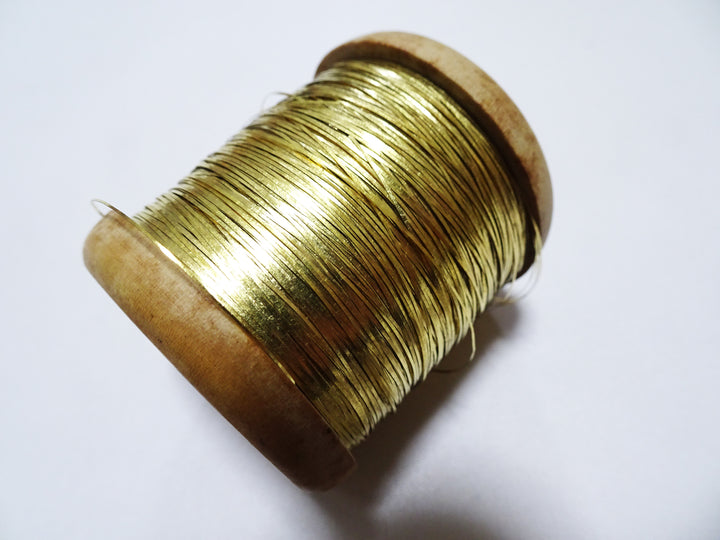 Special price!Japanese Vintage Super Rare Superb 24K gold leaf on both sides thread Hirahaku embroidery 16239