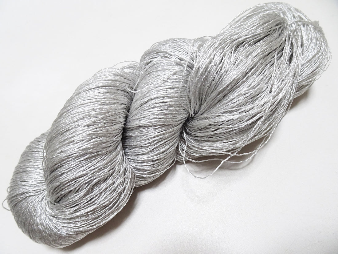 Japanese Vintage High Class Rare Silk Thread Mixture of Silvert embroidery 18496