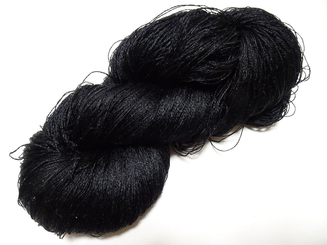 Japanese Vintage Twisted Silk Thread Embroidery 14596  Black